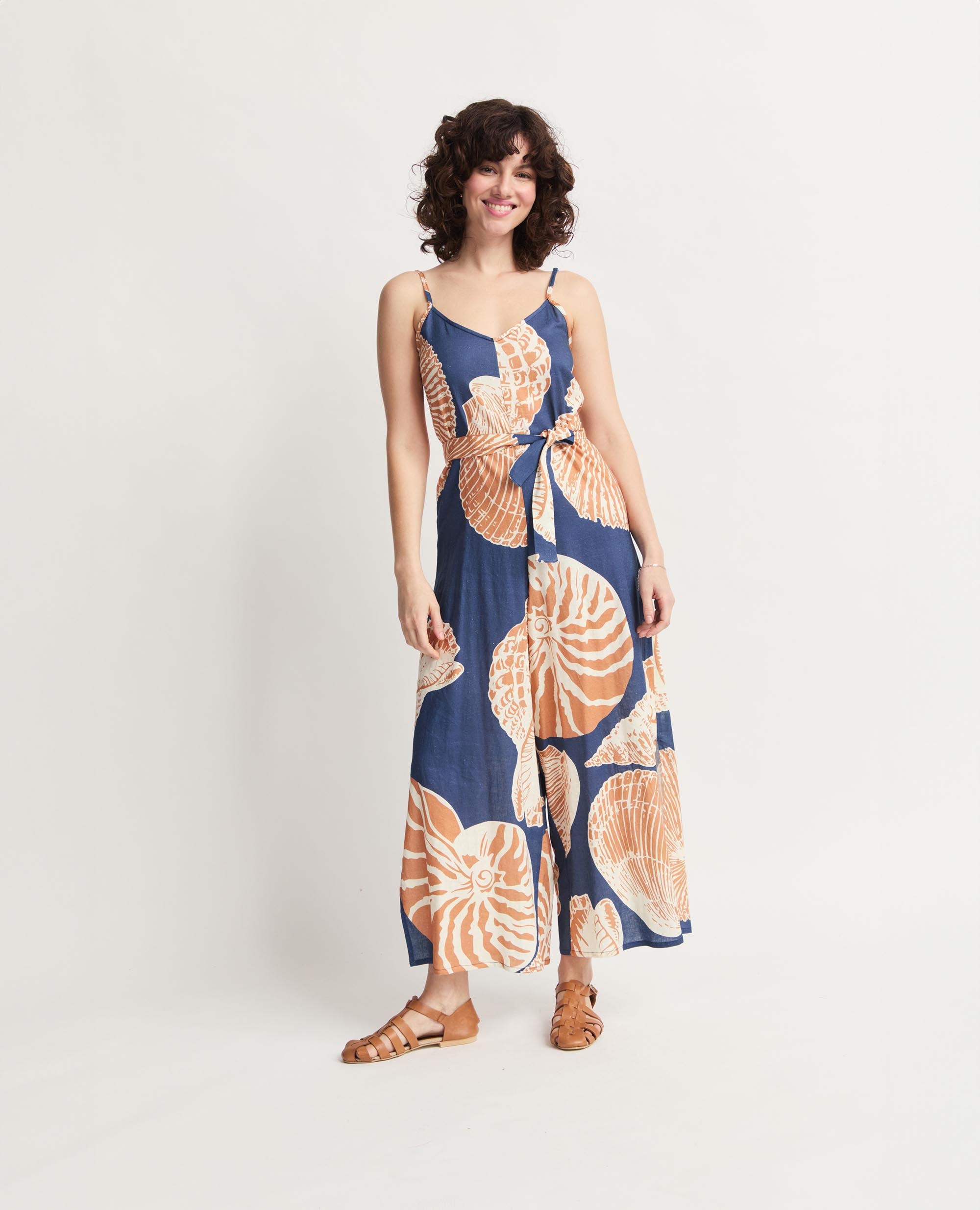 Anisa | Jumpsuit | Navy & Safrron