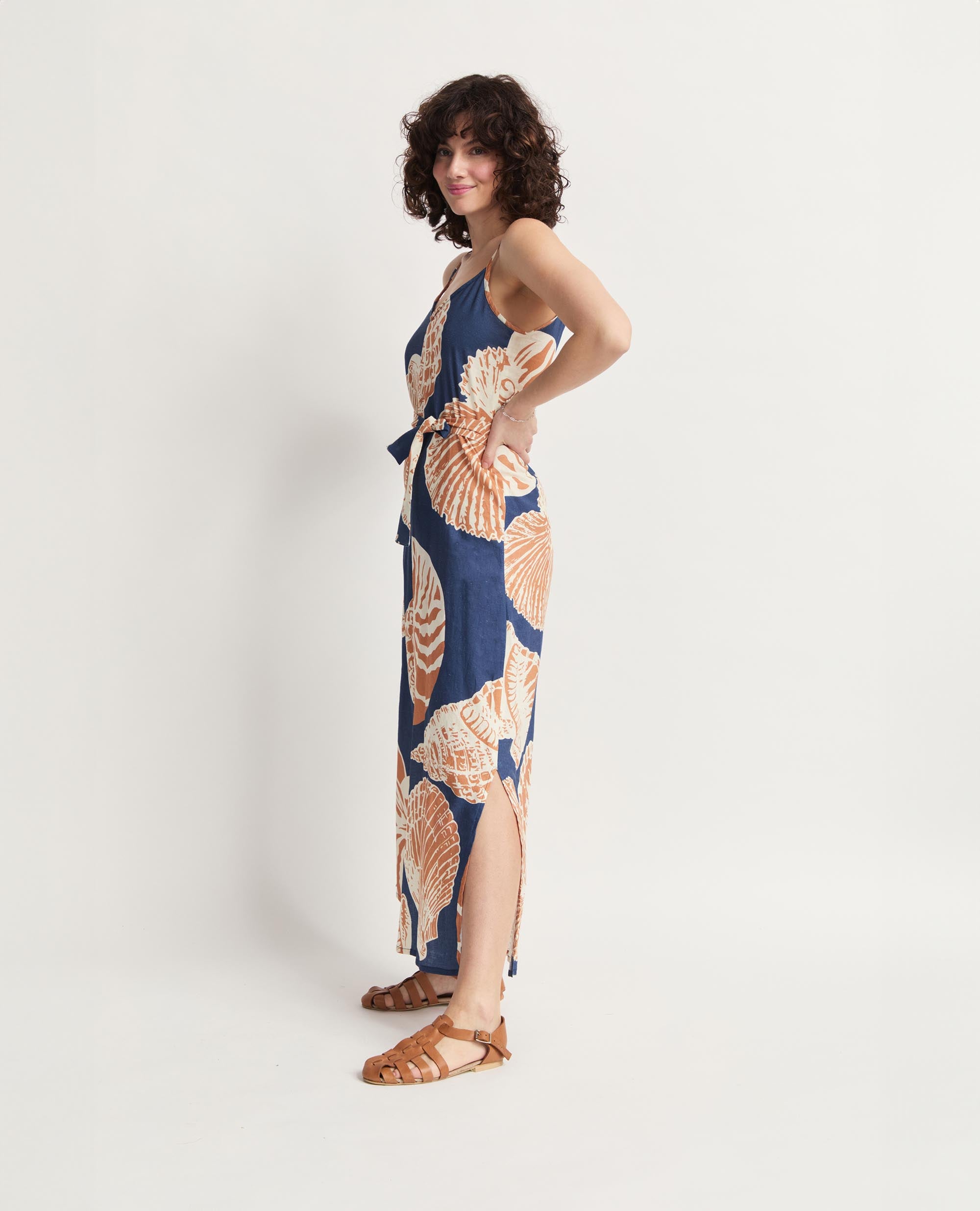 Anisa | Jumpsuit | Navy & Safrron