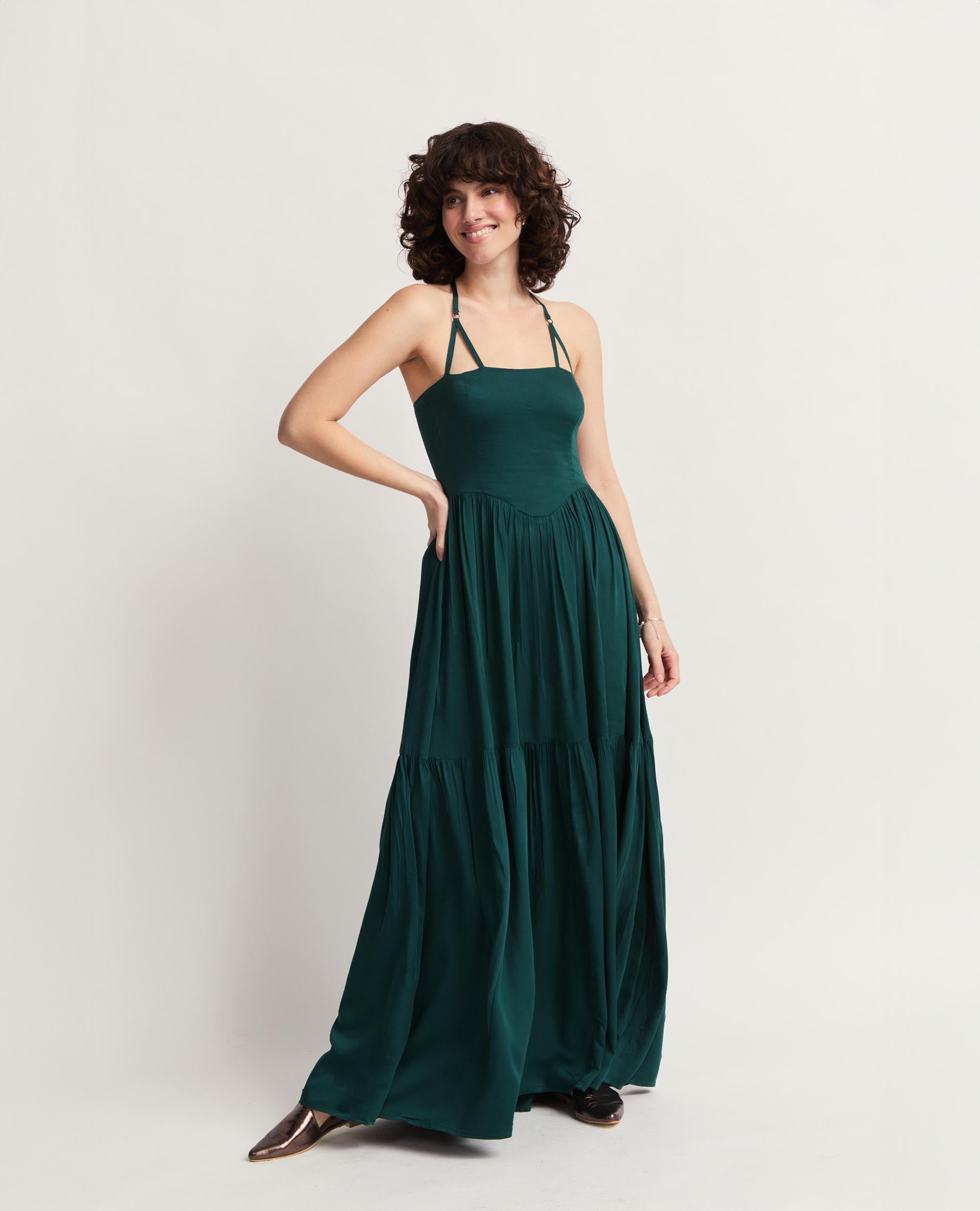 Lotus | Square Neck Corset Maxi Dress