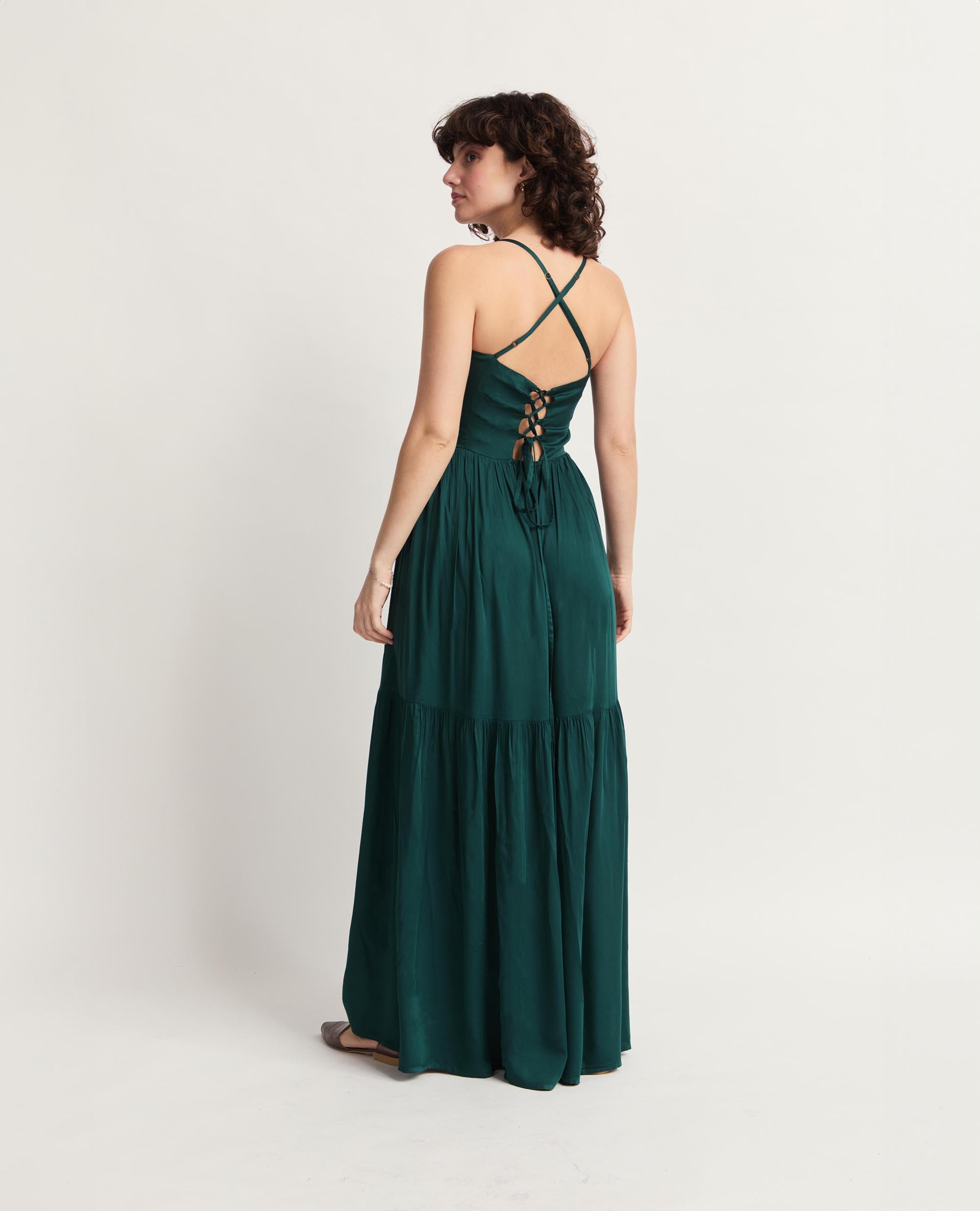 Lotus | Square Neck Corset Maxi Dress