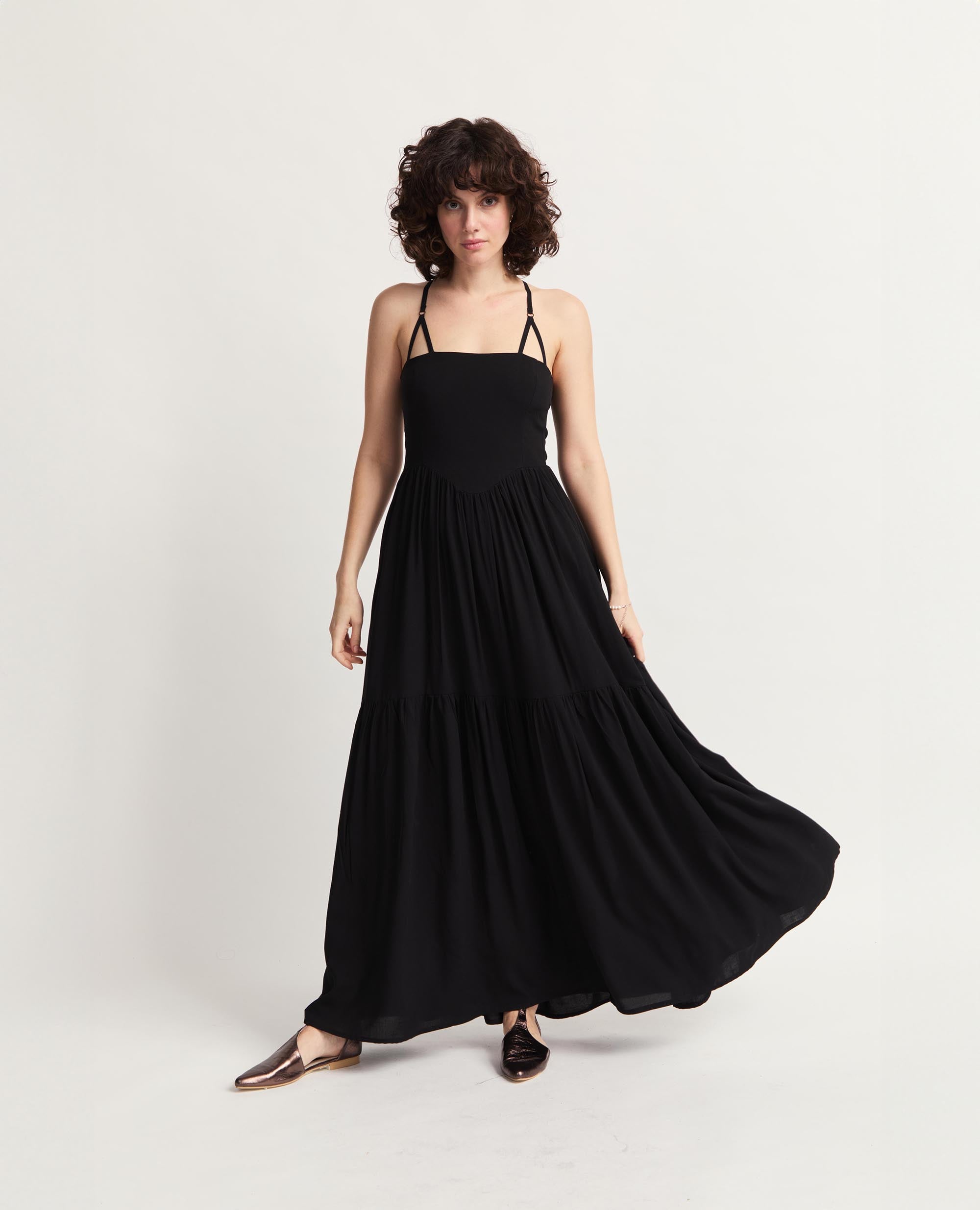 Lotus | Square Neck Corset Maxi Dress