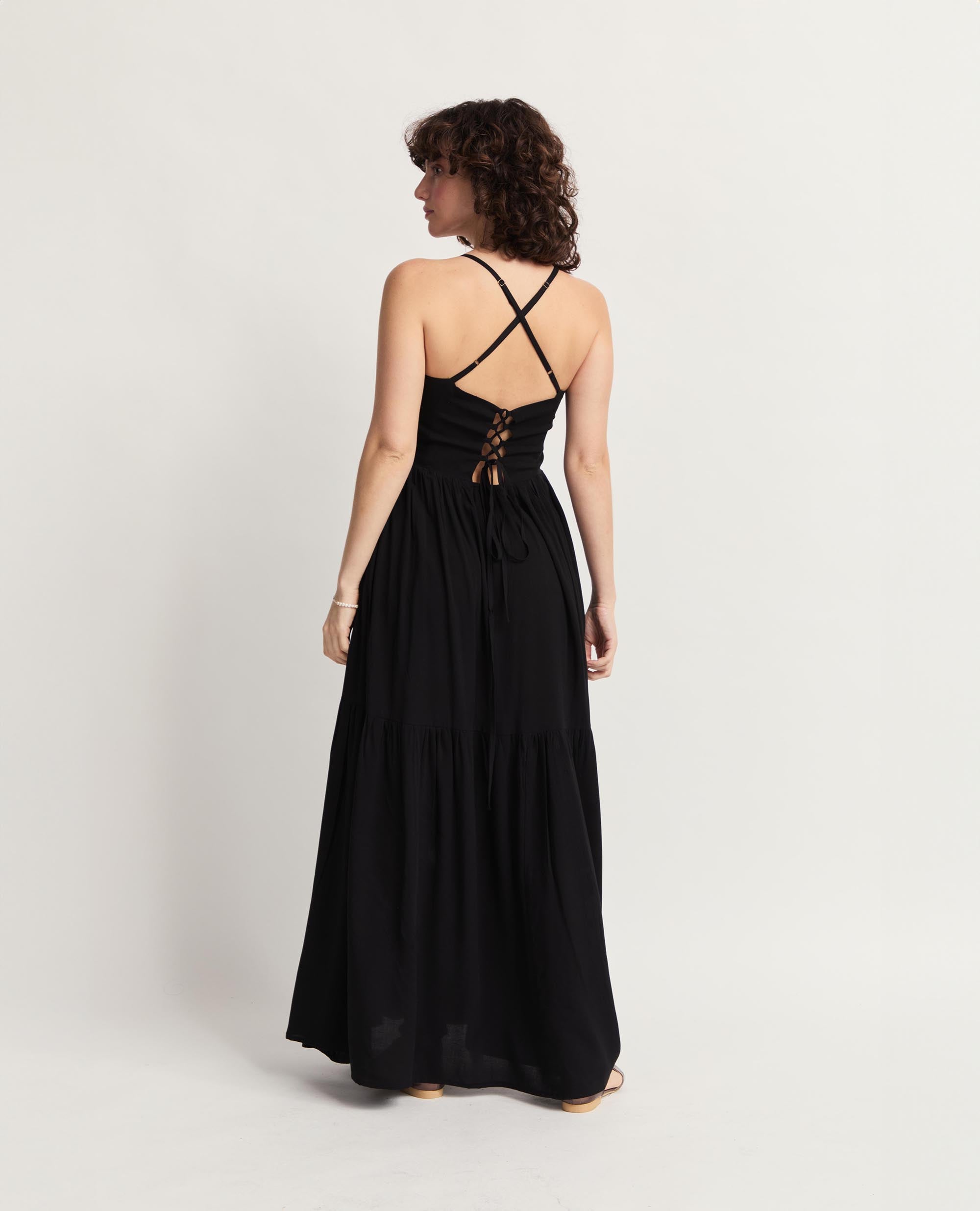 Lotus | Square Neck Corset Maxi Dress