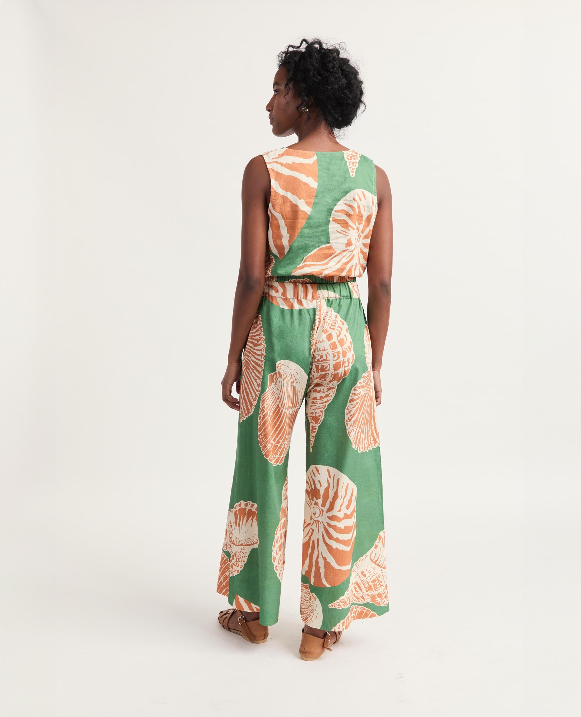 Oshun Pants | Relaxed Fit Wide Length Pants | Shell Prints