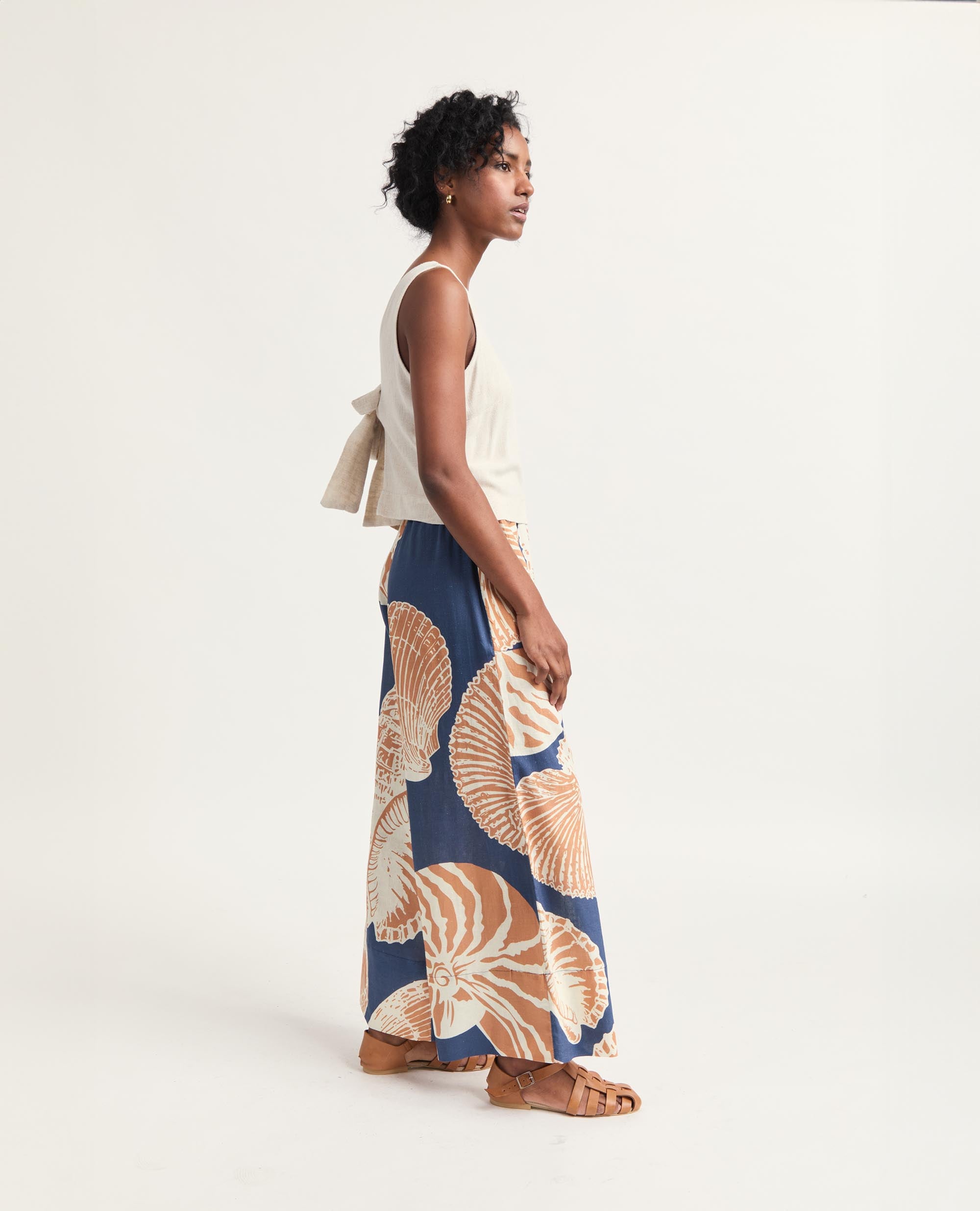 Oshun Pants | Relaxed Fit Wide Length Pants | Shell Prints