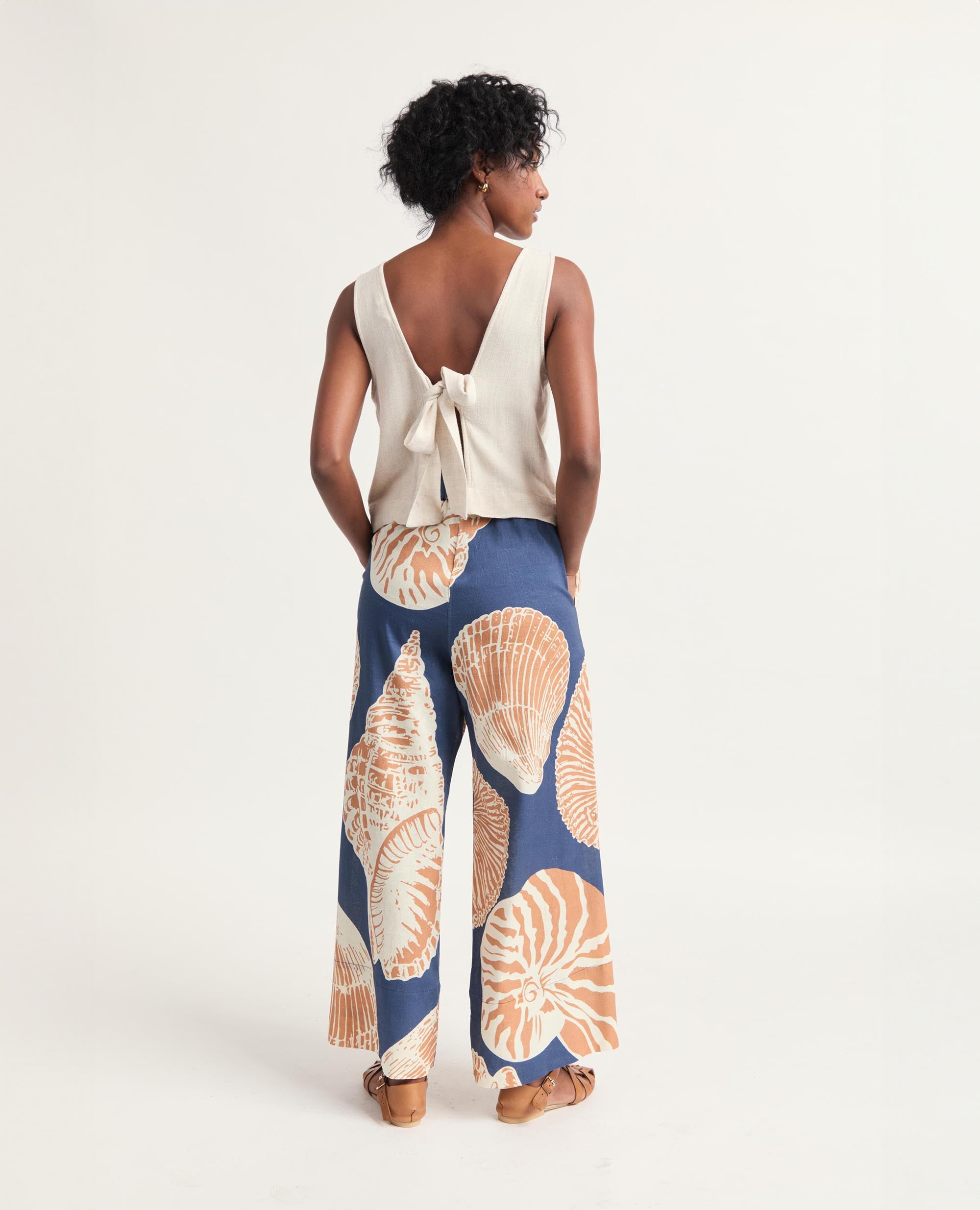 Oshun Pants | Relaxed Fit Wide Length Pants | Shell Prints