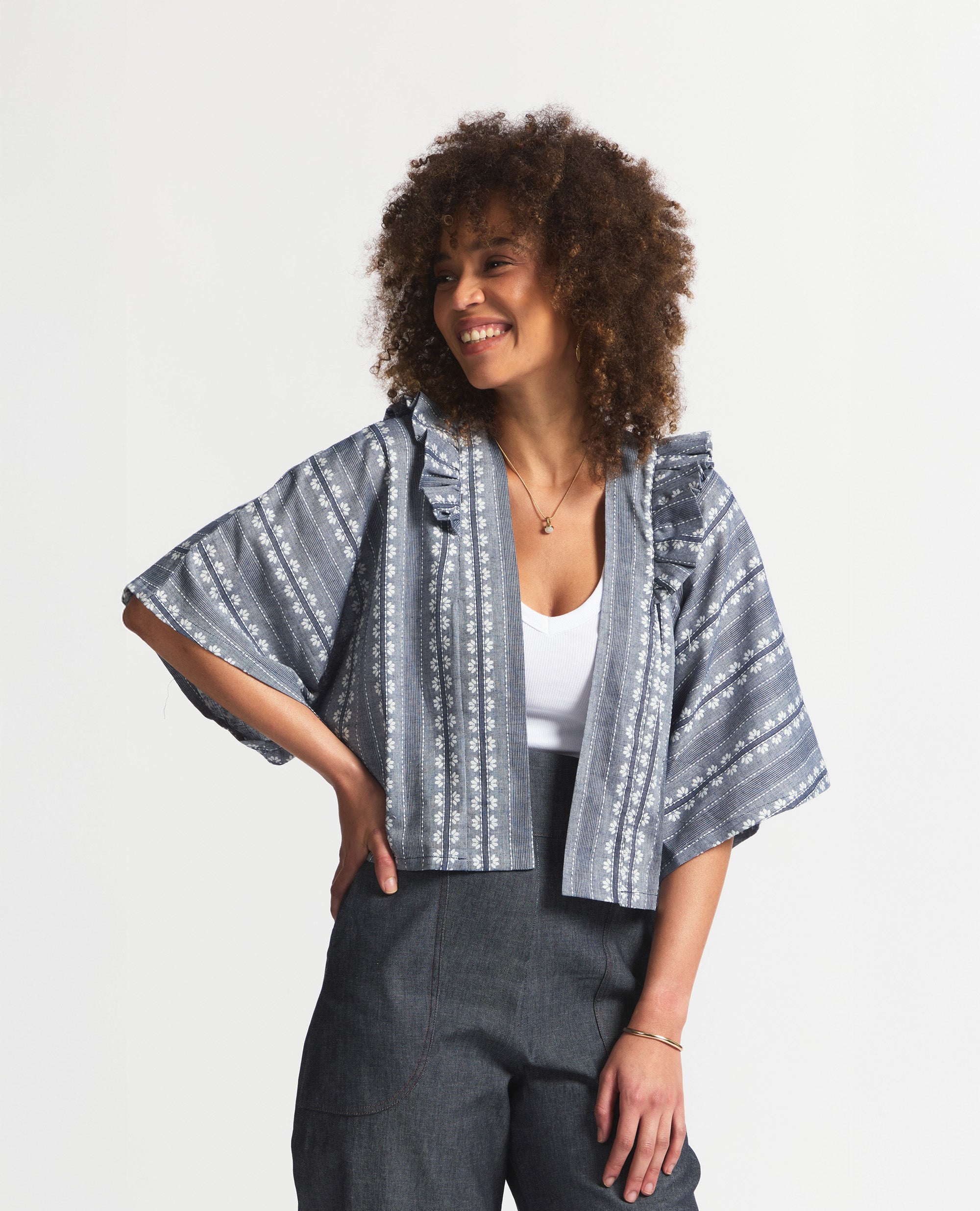 Karien | Summer Jacket | Navy Flower