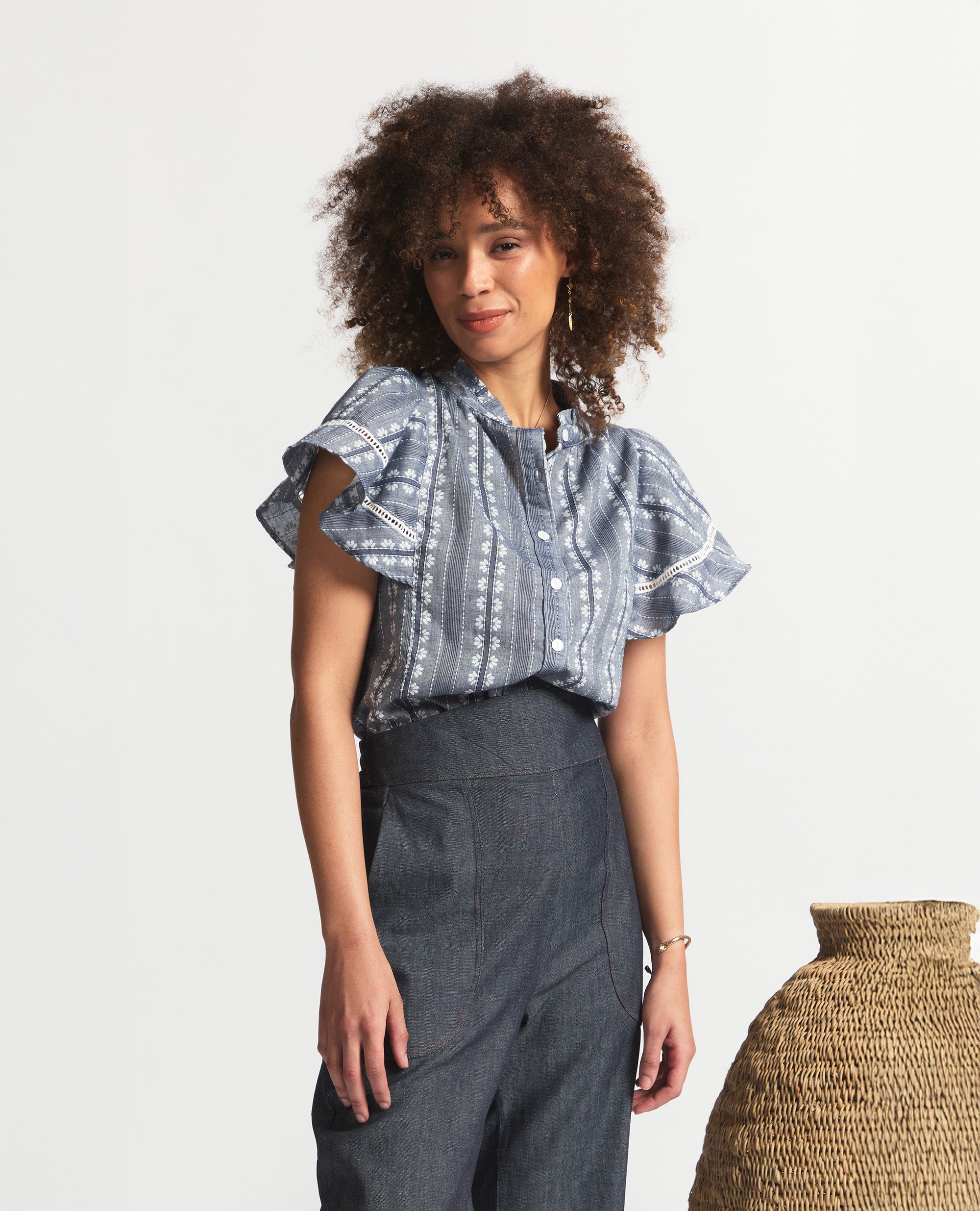 Lilia | Relaxed Blouse | Navy Flower