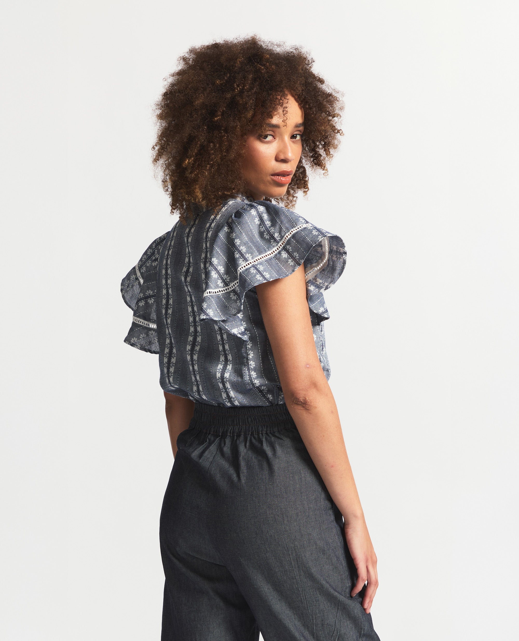 Lilia | Relaxed Blouse | Navy Flower