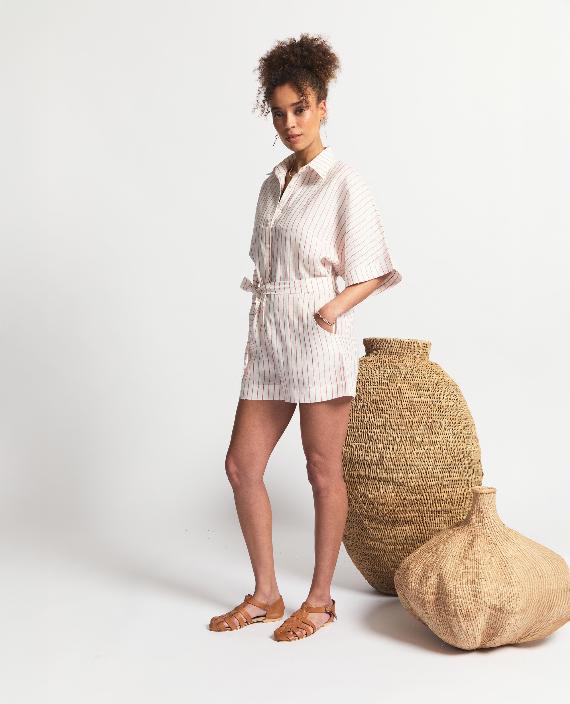 Rue | Playsuit | Red & White Stripe