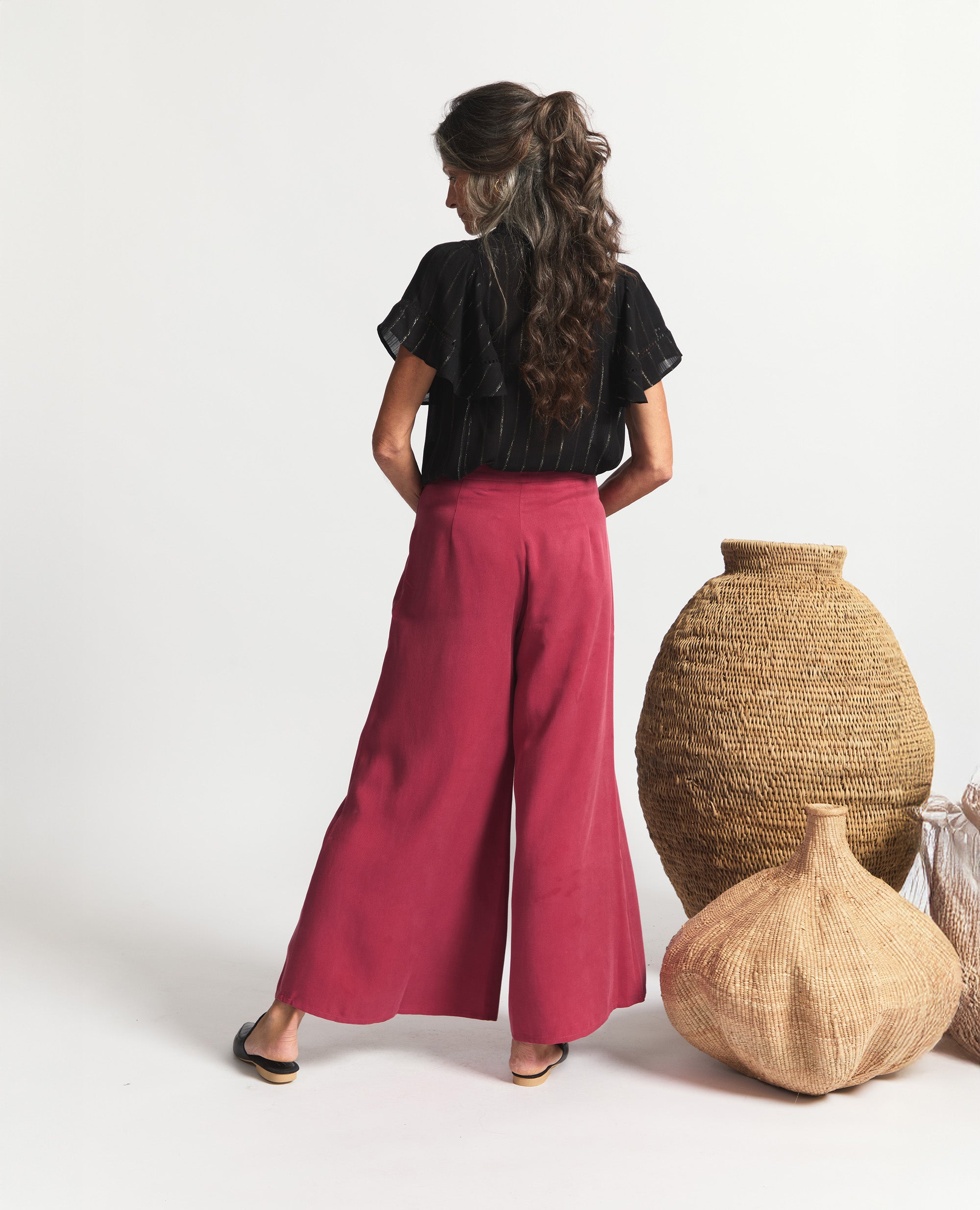 Darjeeling | Wide Leg Trouser | Antique Red