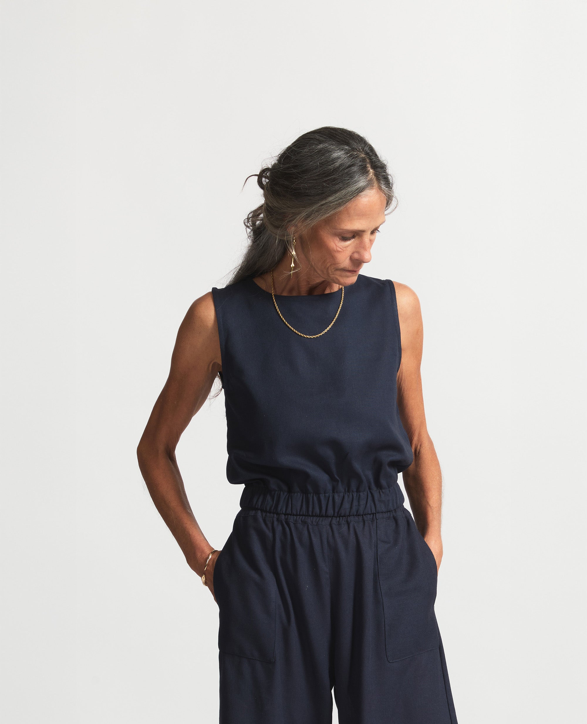 Hadad | Sleeveless Tank | Navy