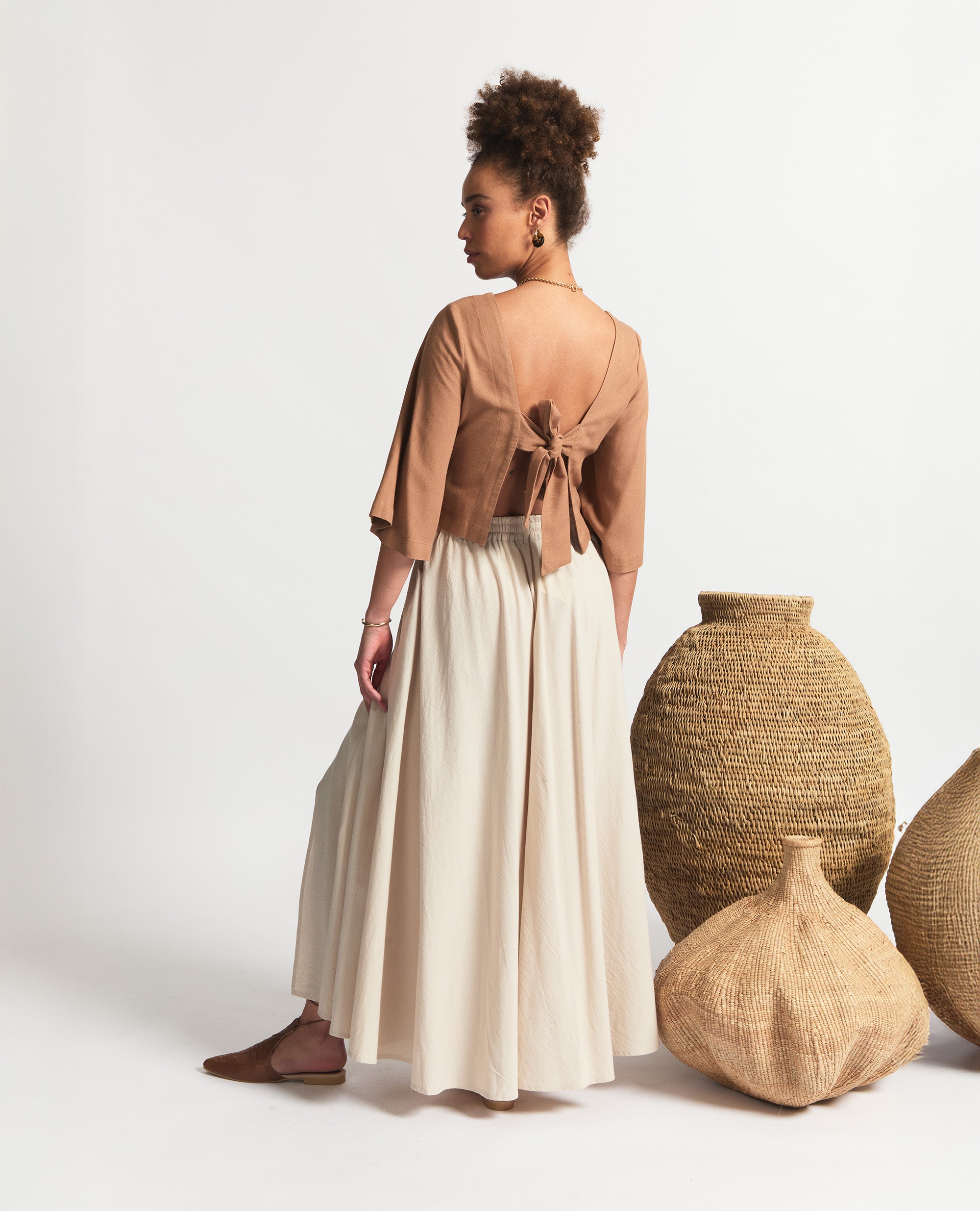 Maxi | Skirt With Slits | Stone