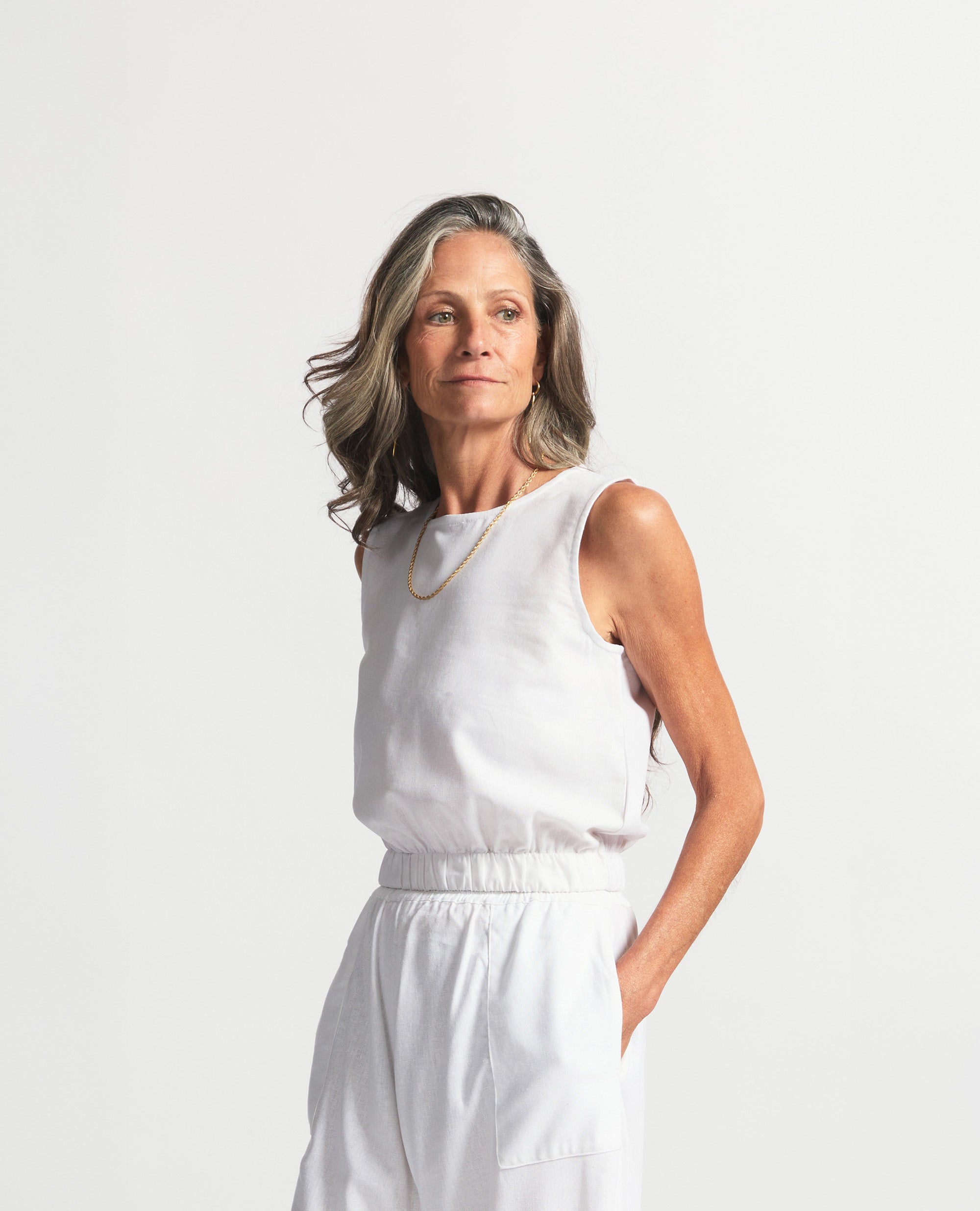 Hadad | Sleeveless Tank | White