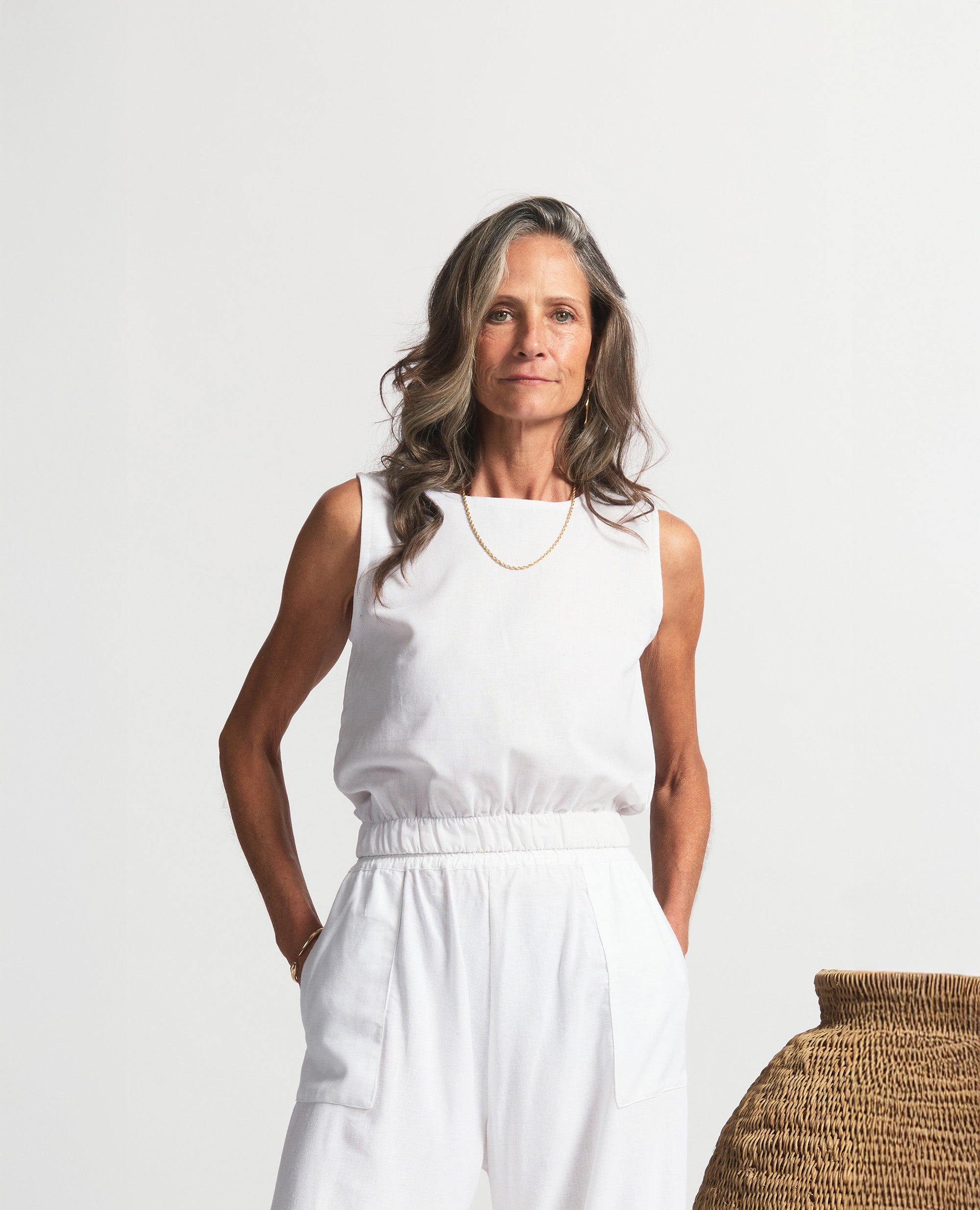 Hadad | Sleeveless Tank | White