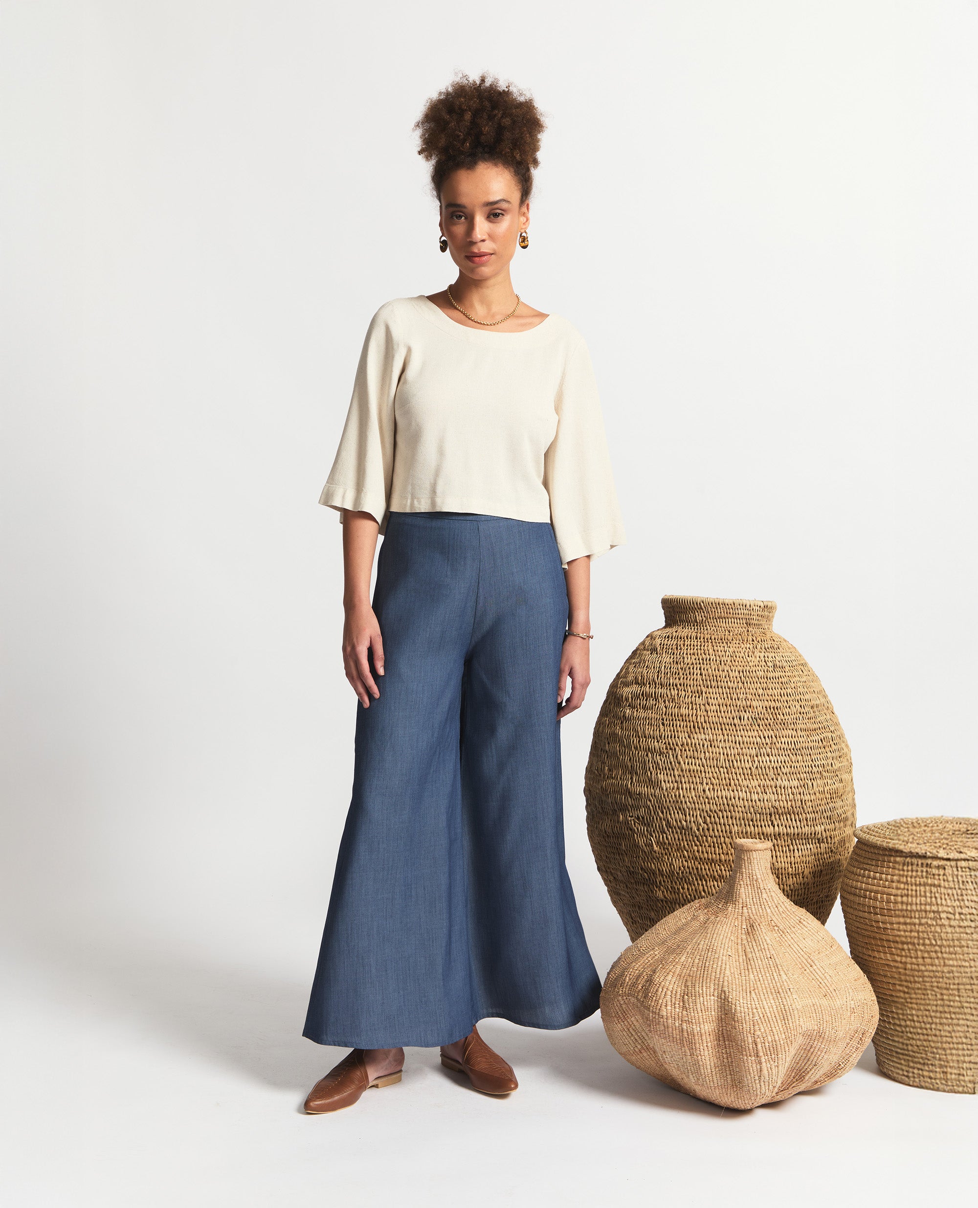 Darjeeling | Wide Leg Trouser | Denim