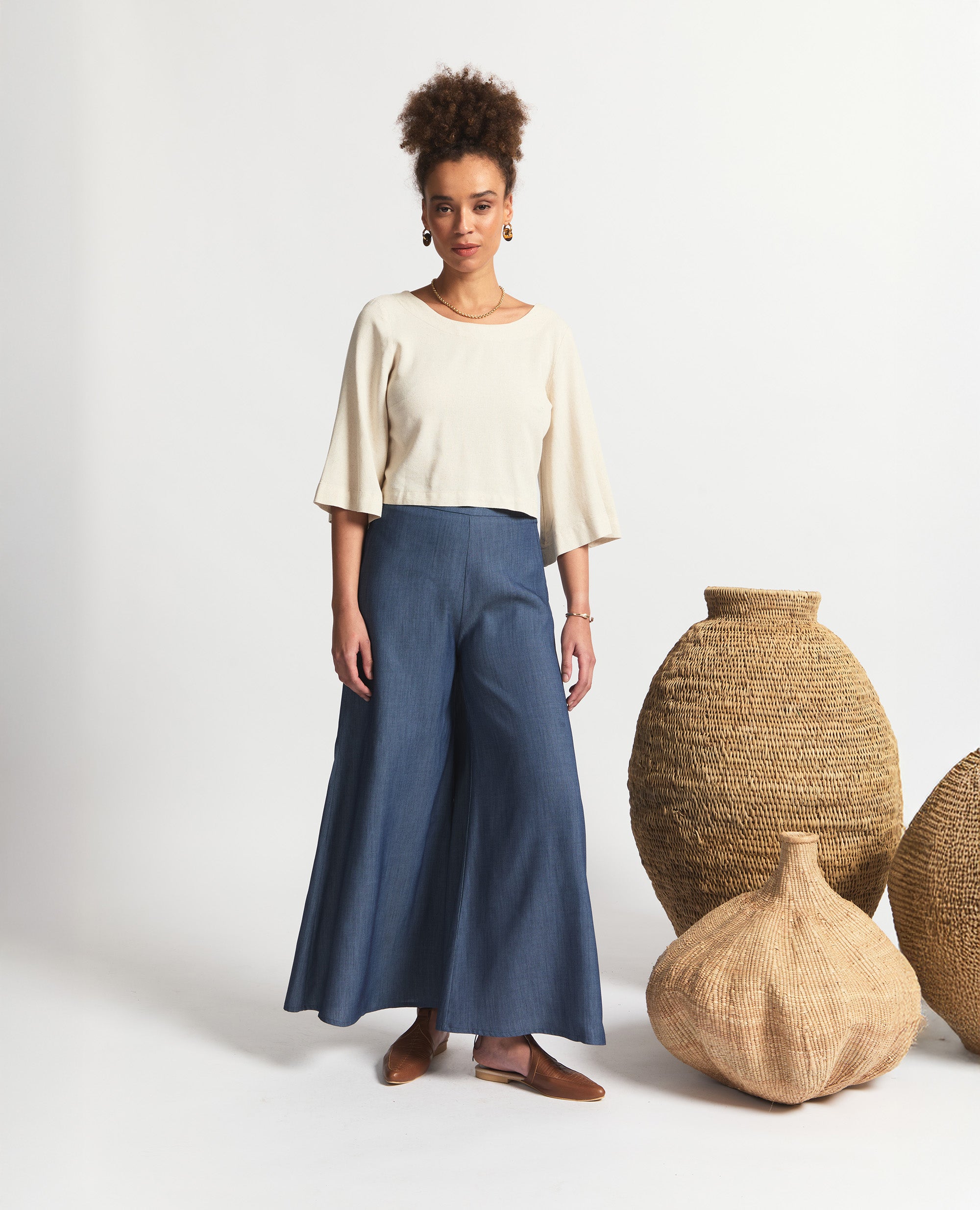 Darjeeling | Wide Leg Trouser | Denim