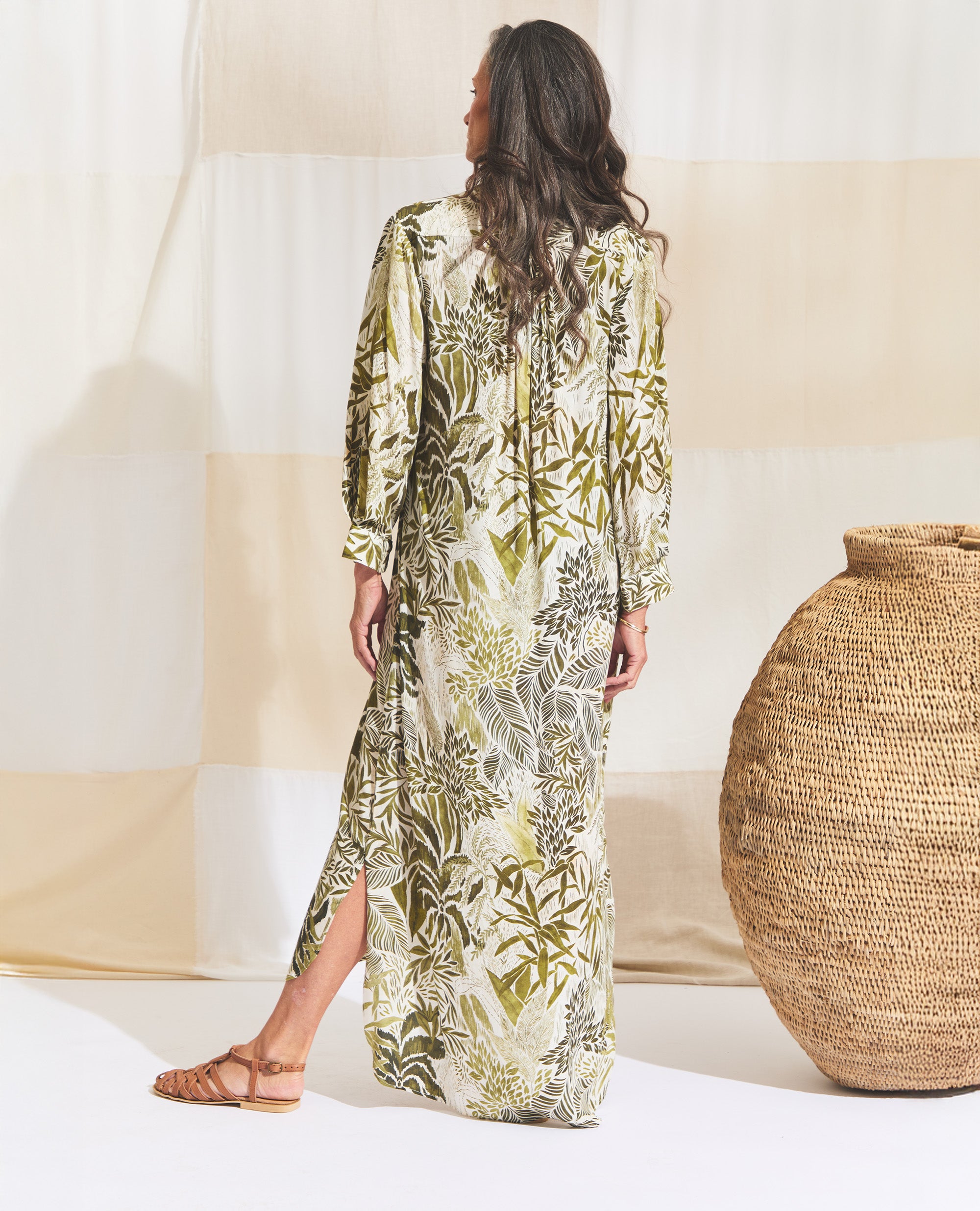 Zanzi | Relaxed Dress | Green Palm
