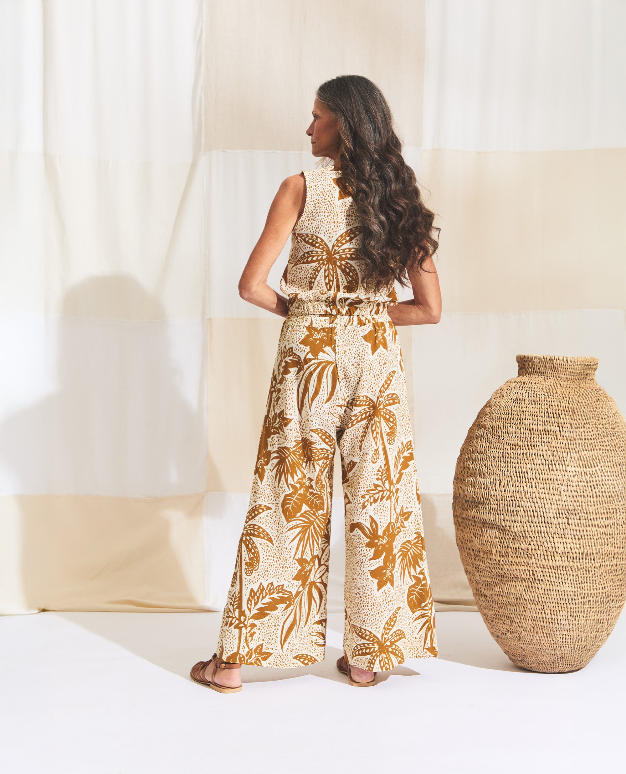 Hadad | Sleeveless Tank | Ochre & Ecru Jungle
