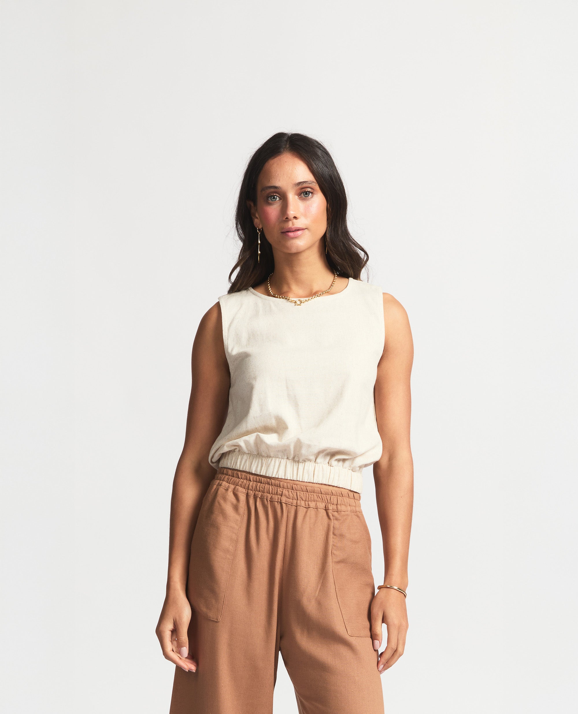 Hadad | Sleeveless Tank | Oatmeal
