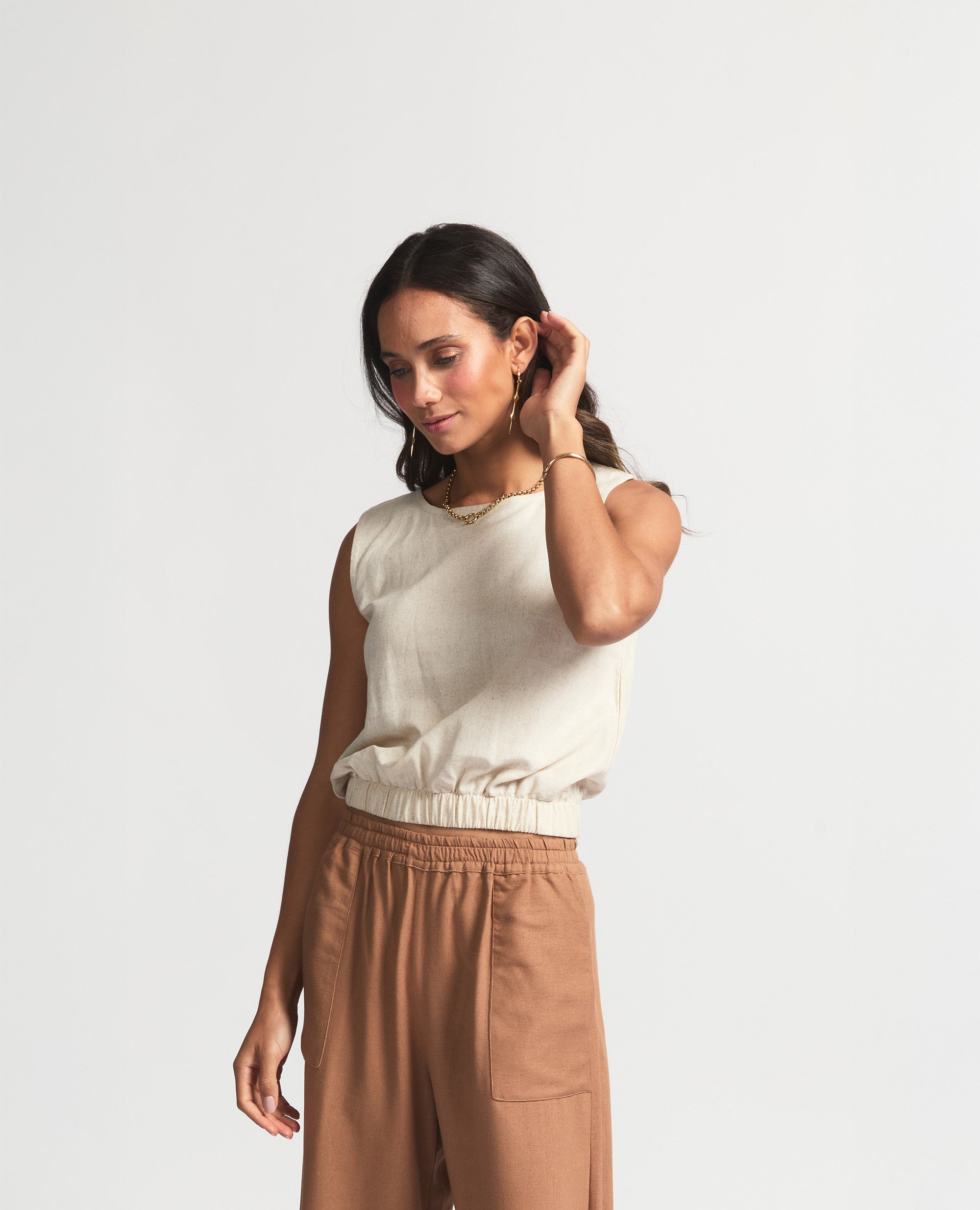 Hadad | Sleeveless Tank | Oatmeal