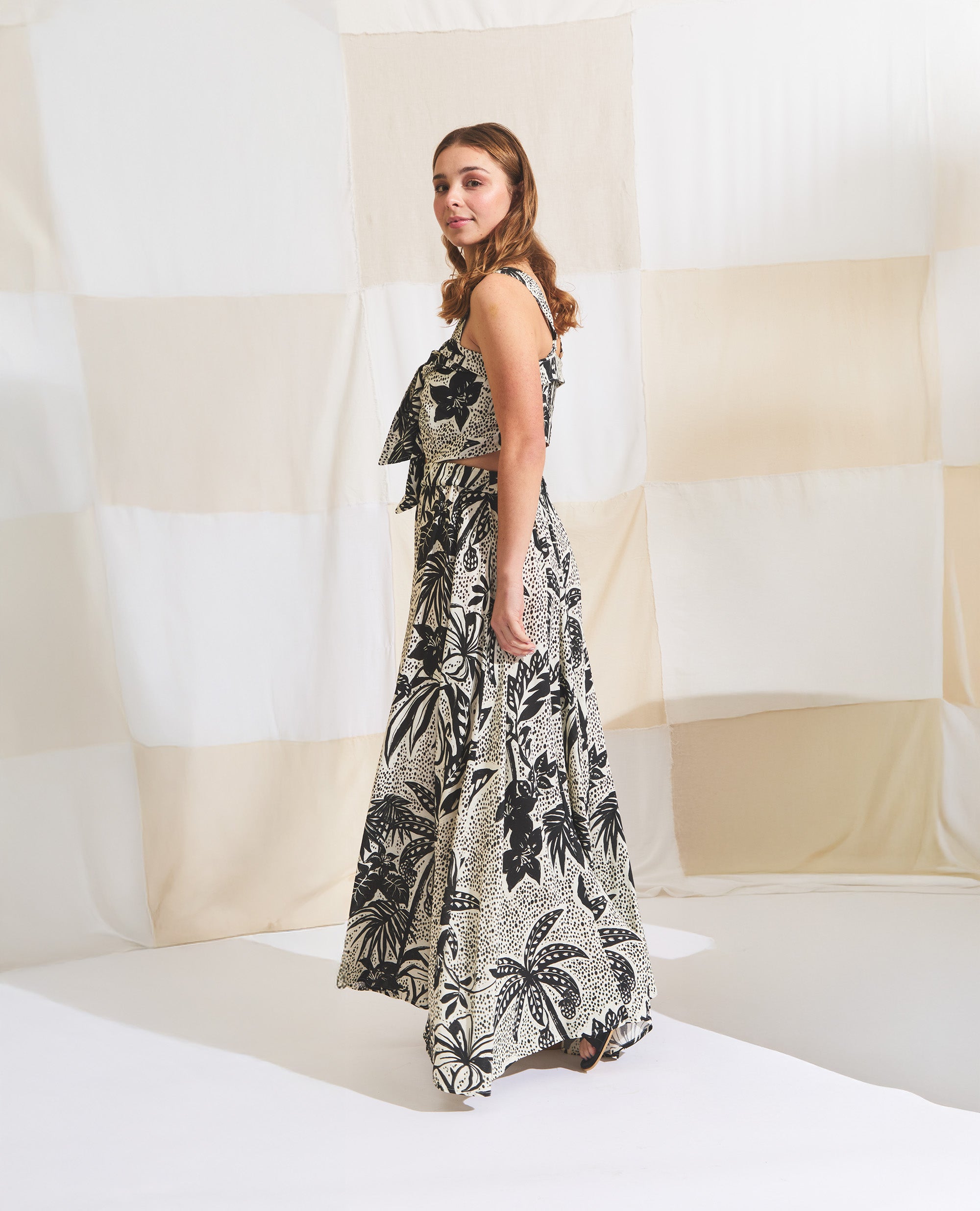 Calista | Two Piece Set | Black & Ecru Jungle