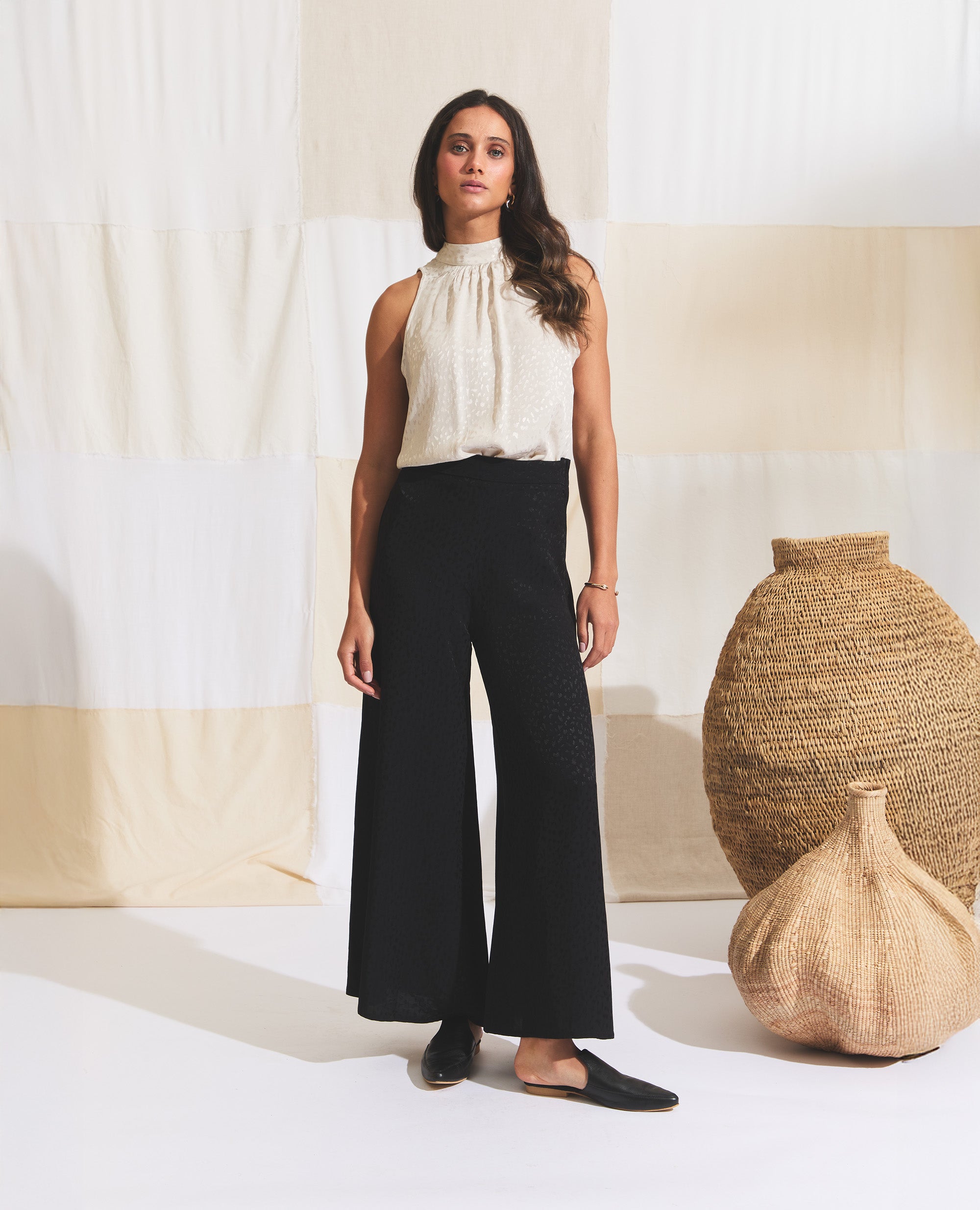 Darjeeling | Wide Leg Trouser | Sohocare Black