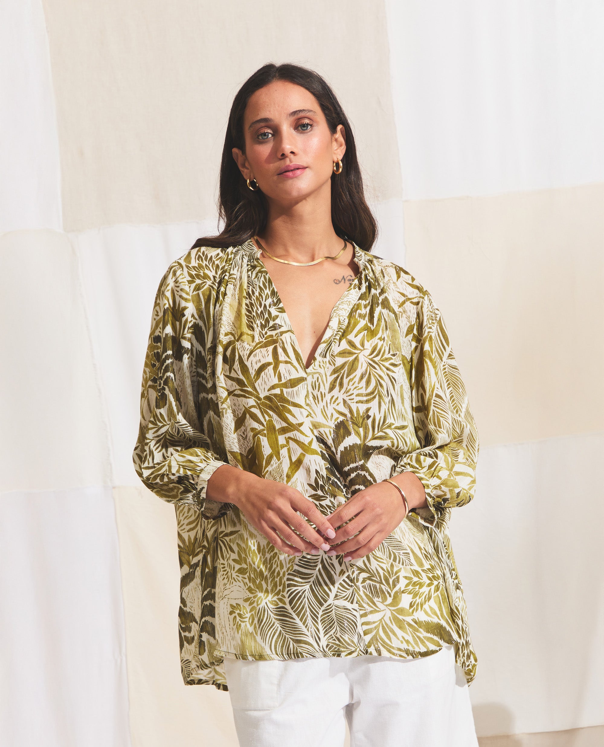 Marbella | Resort | Green Palms & Gold Stripe