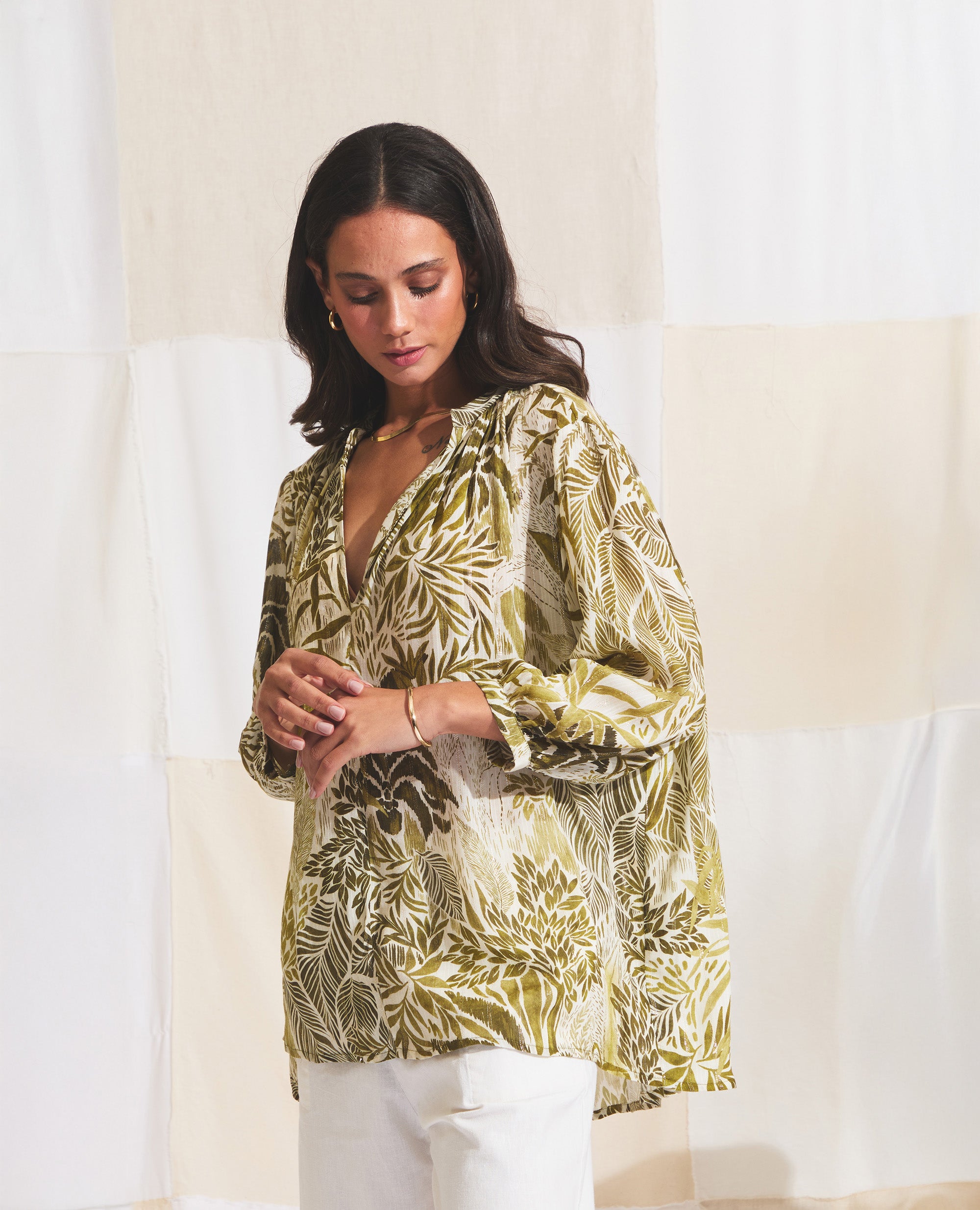 Marbella | Resort | Green Palms & Gold Stripe