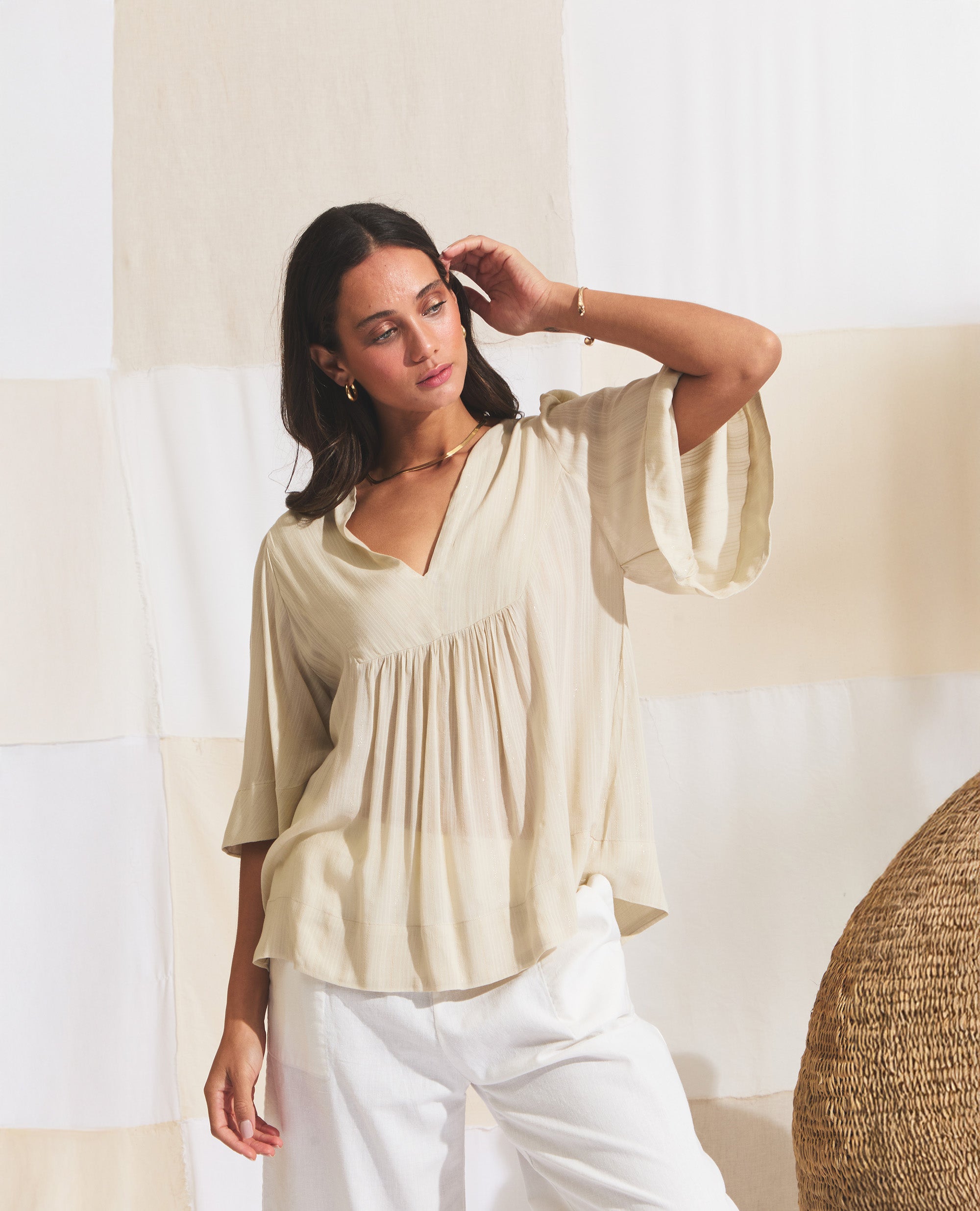 Luna | Relaxed Fit Blouse | Ecru