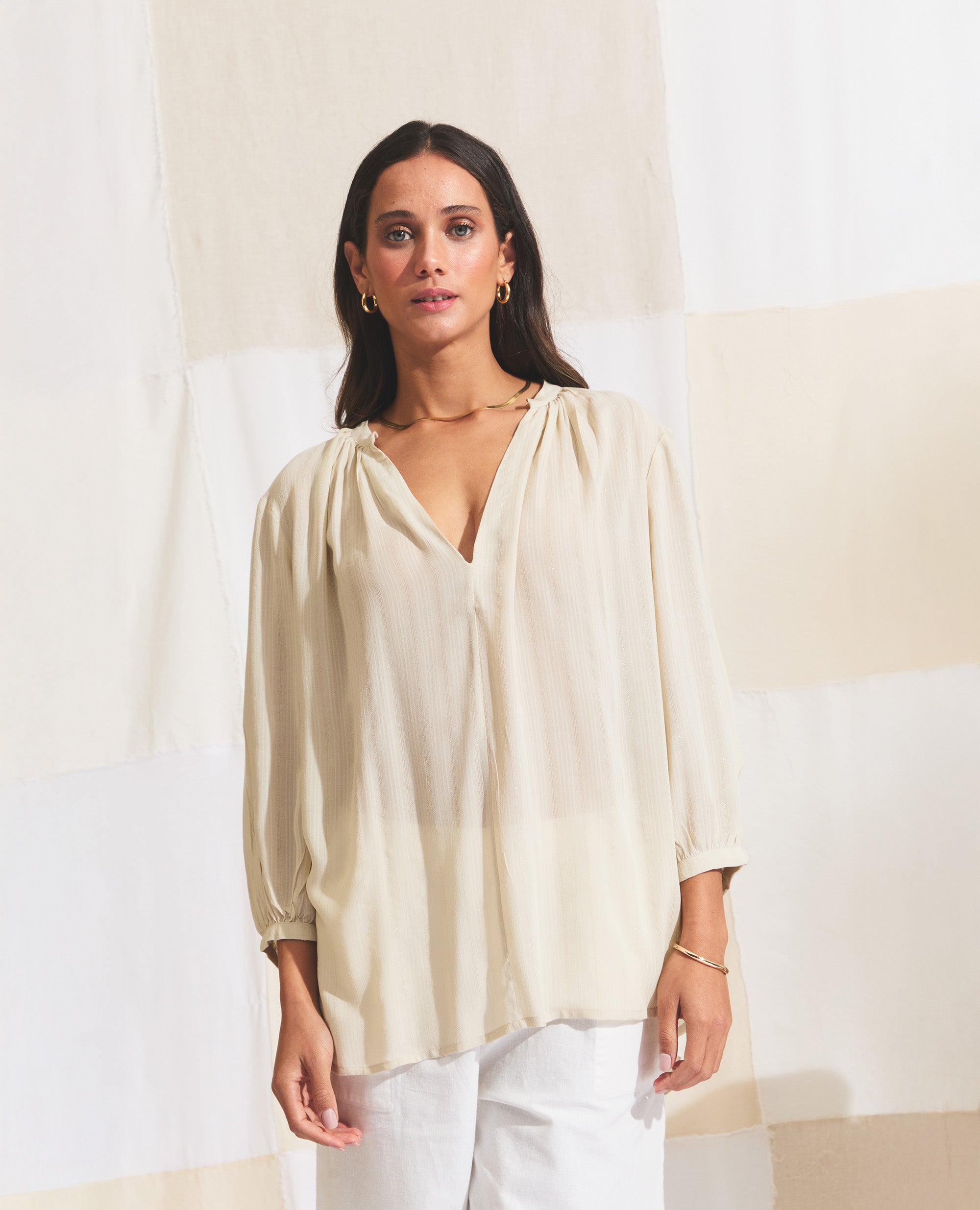 Marbella | Resort | Ecru & Gold Stripe