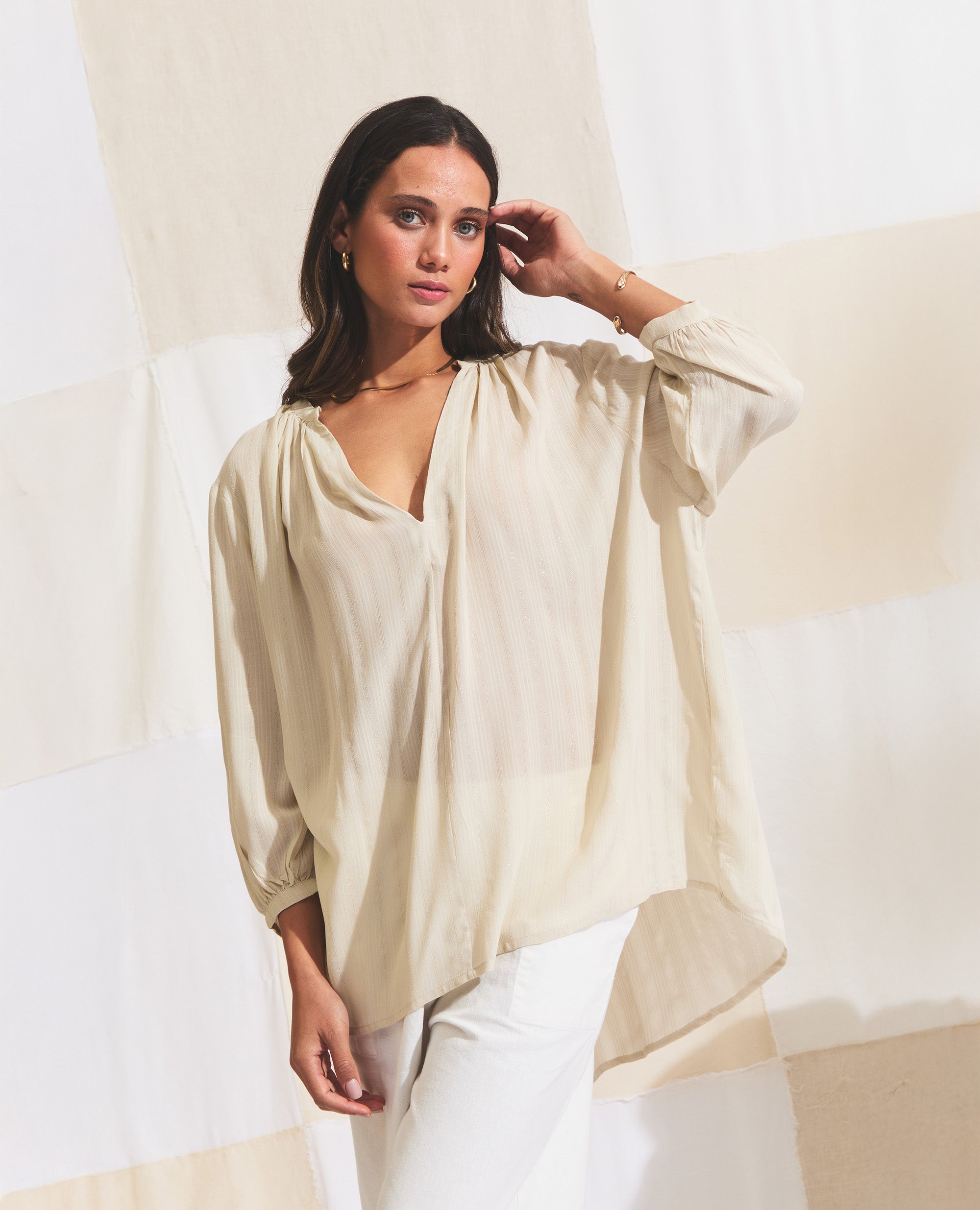 Marbella | Resort | Ecru & Gold Stripe