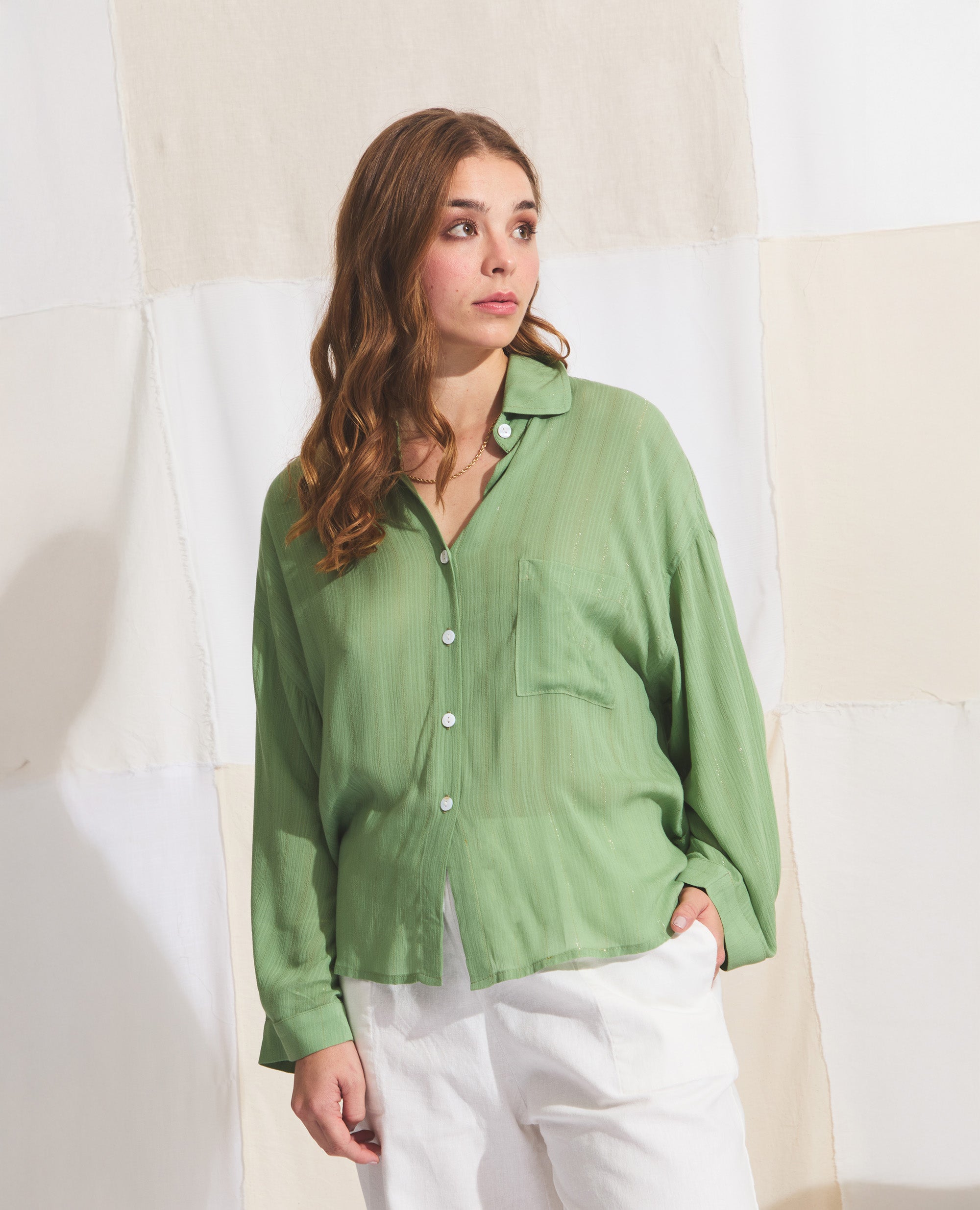 Harper Resort | Watercress & Gold Stripe