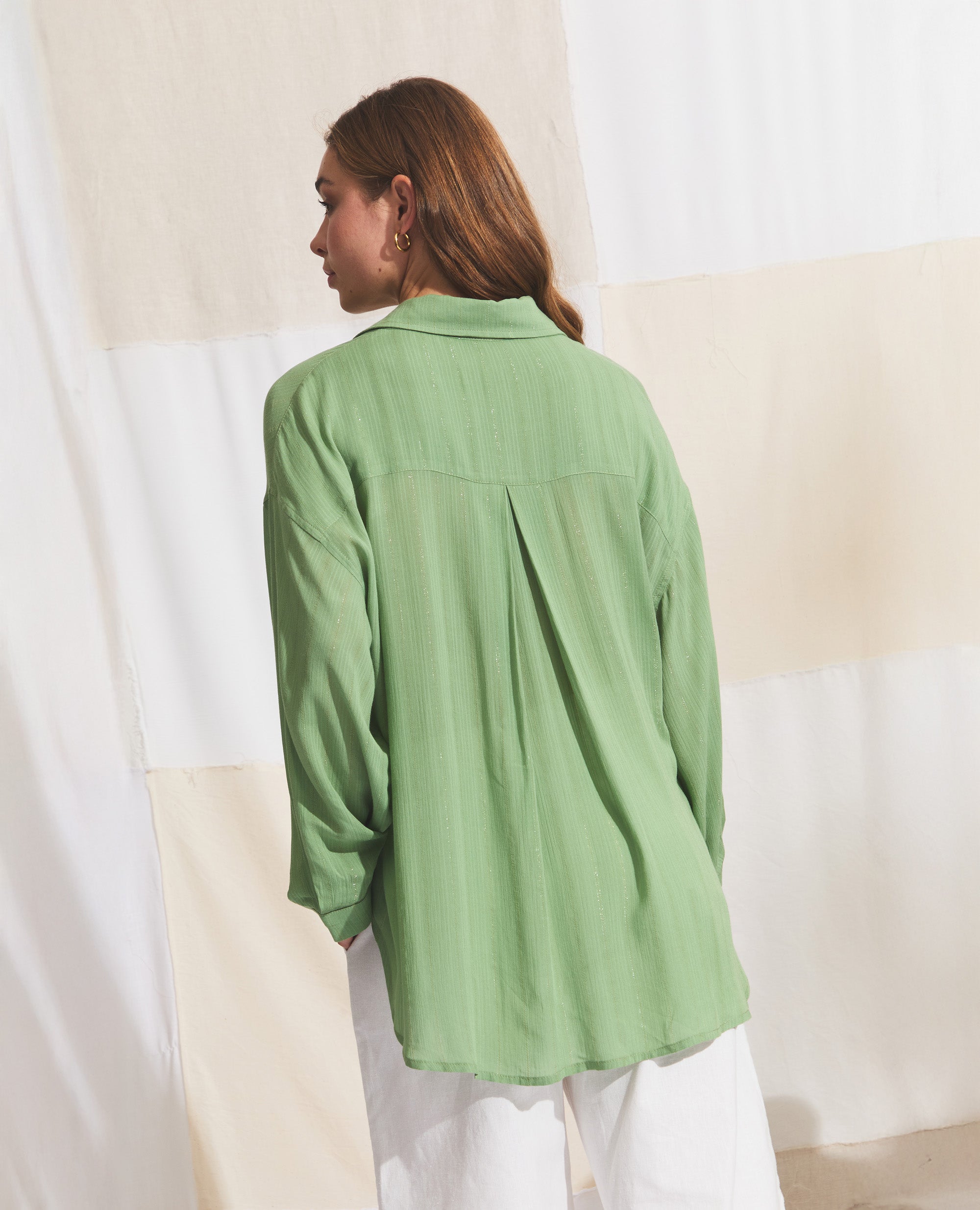 Harper Resort | Watercress & Gold Stripe