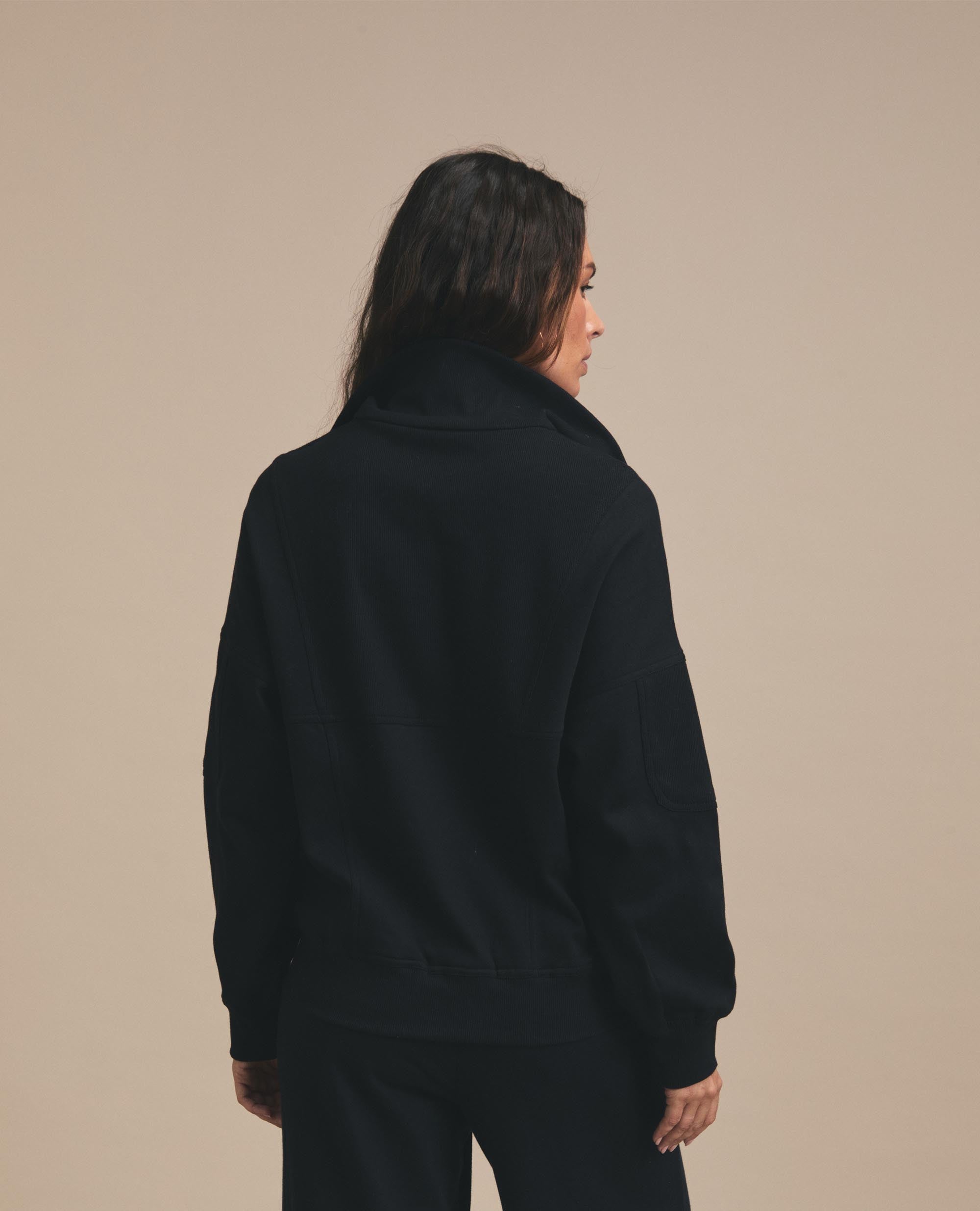 Sian Top | Zip Track Top | Black