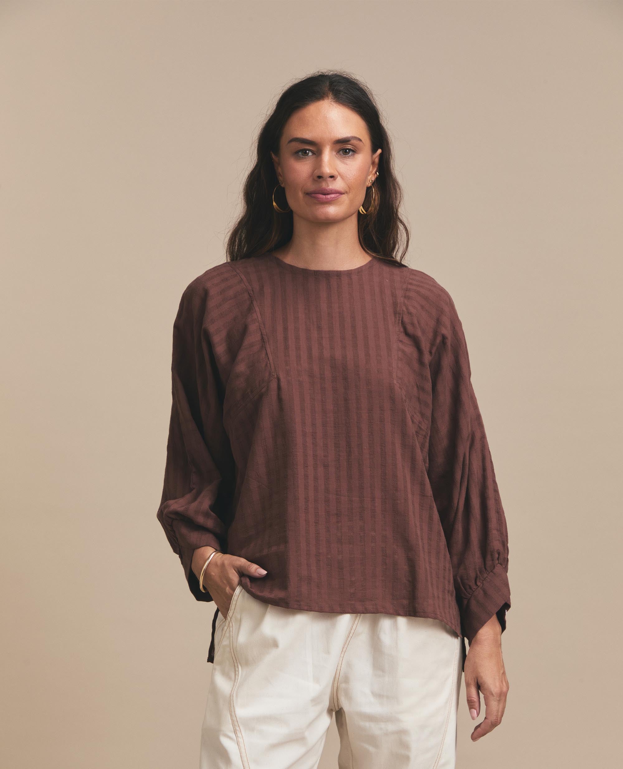 Helena | Oversized Blouse | Chocolate
