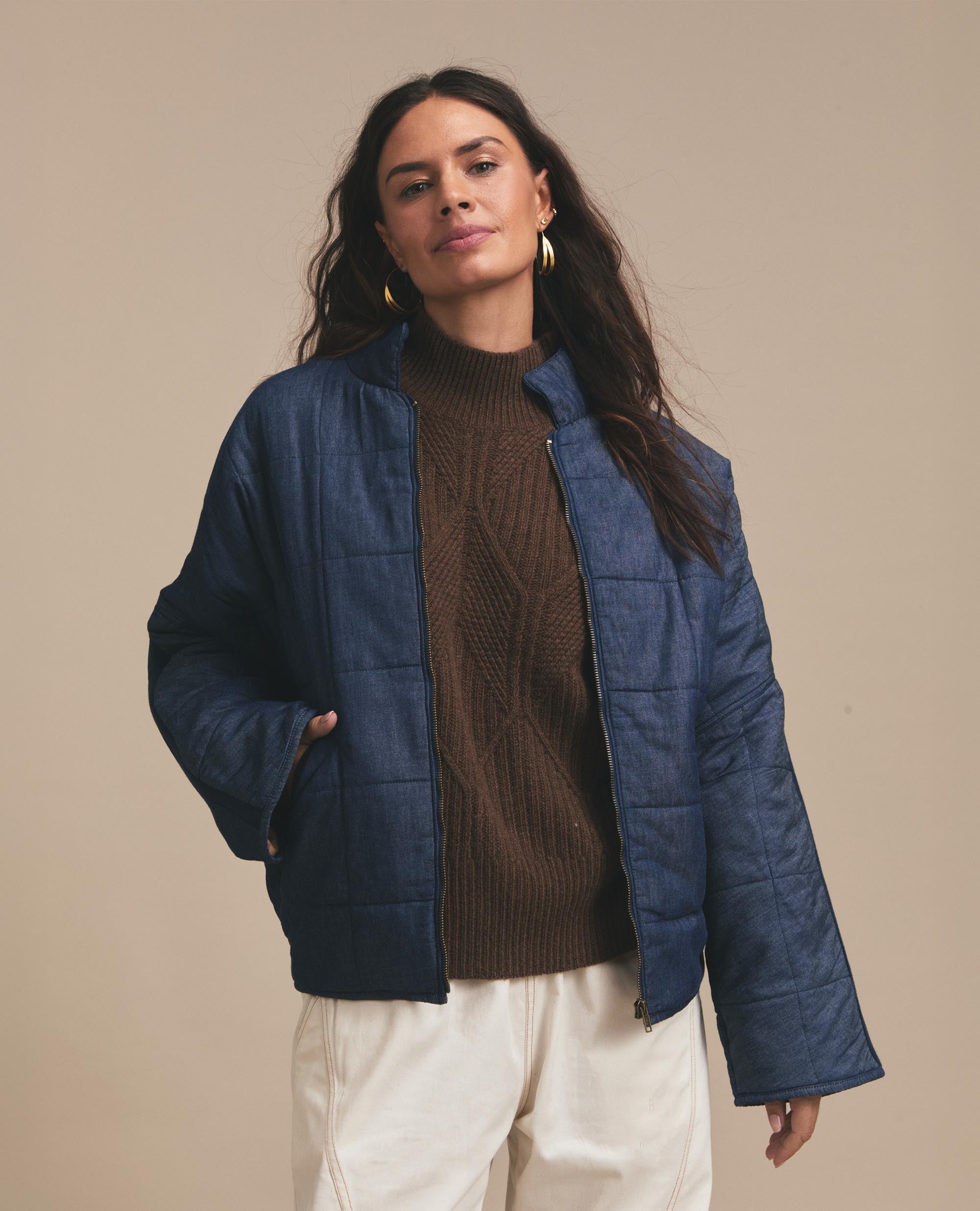 Quilt | Zip Up Jacket | Denim