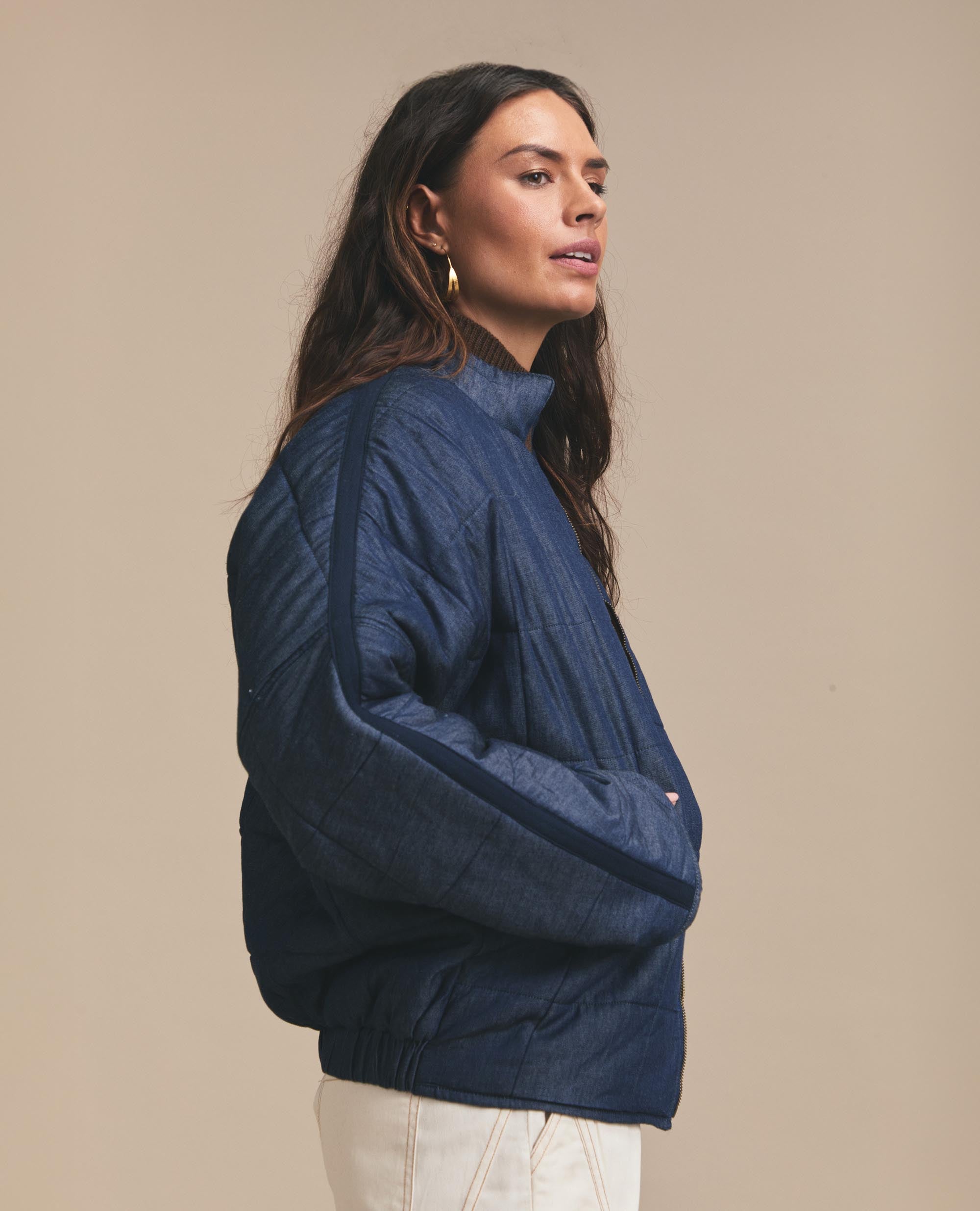 Quilt | Zip Up Jacket | Denim
