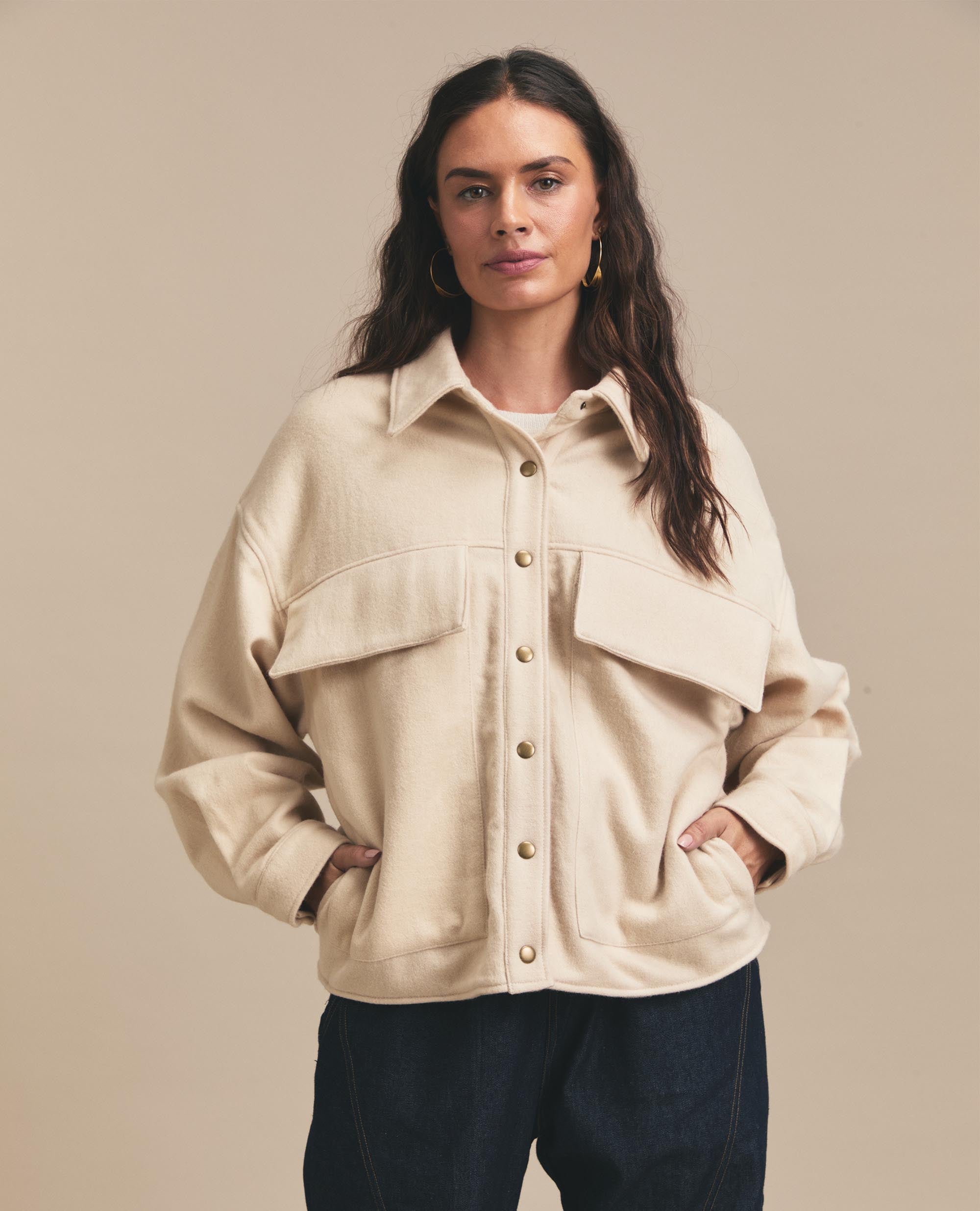 Fifer | Oversized Pocket Jacket | Beige