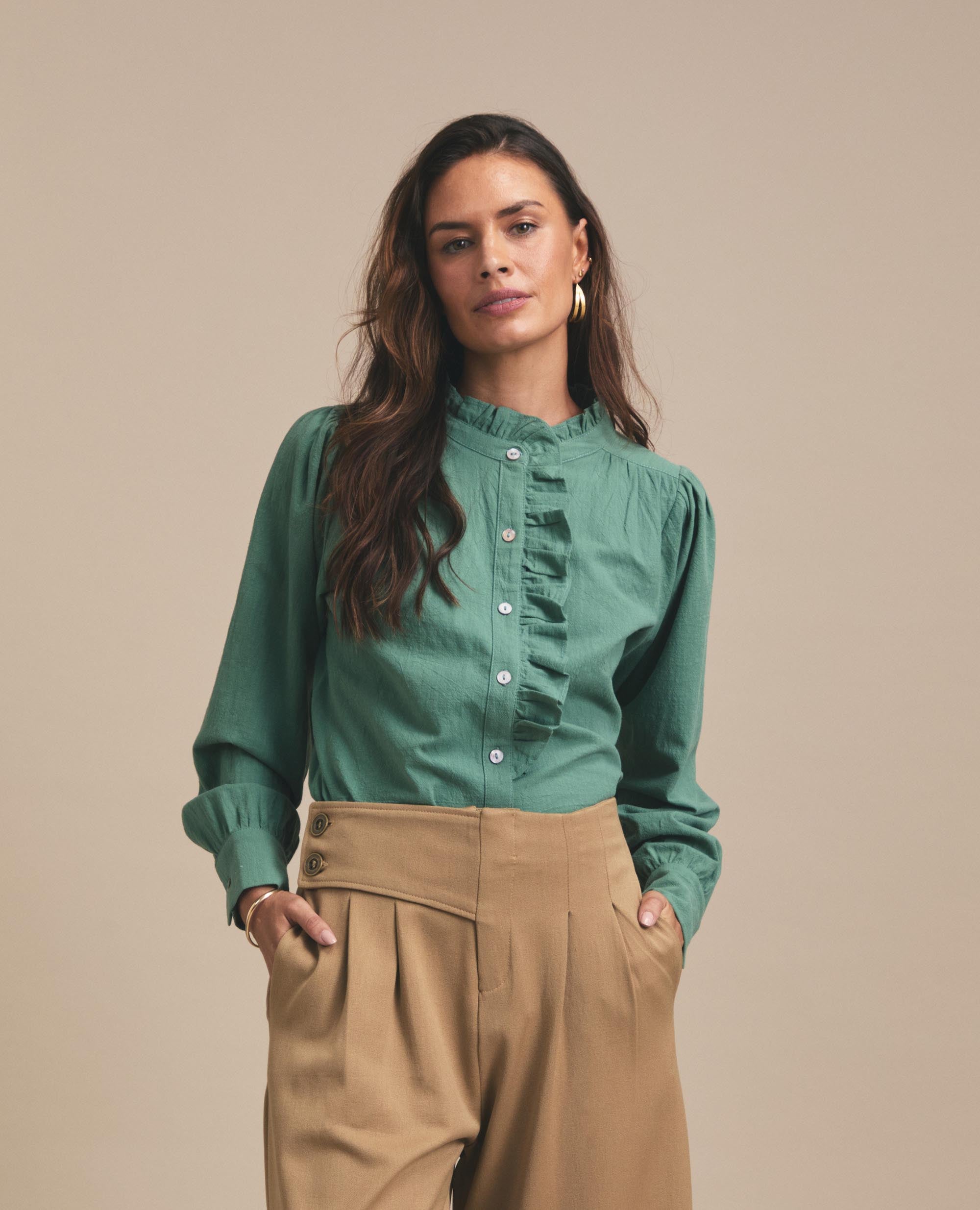 Juliette | Button Up Blouse | Jade