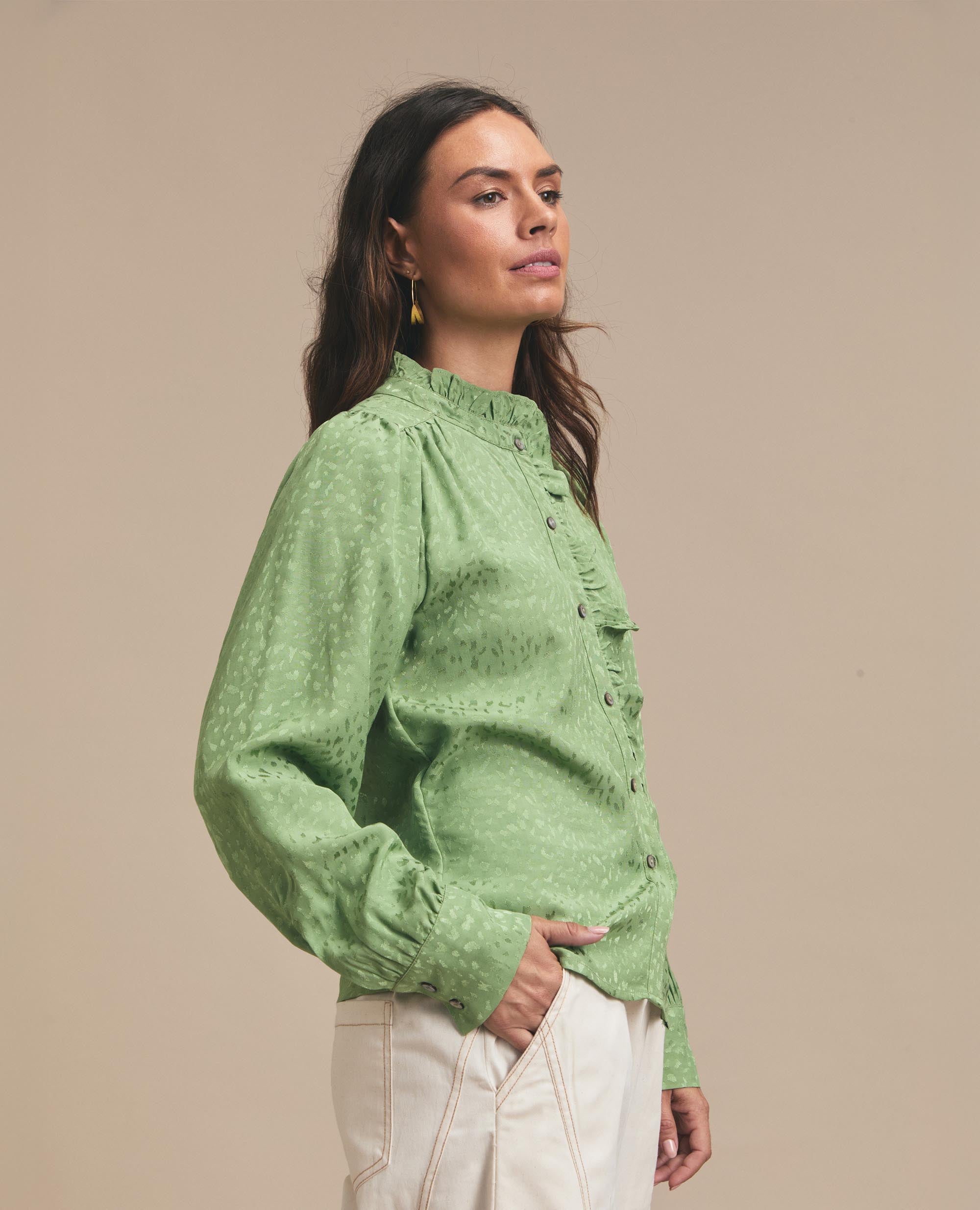Juliette | Button Up Blouse | Sohocare Watercress
