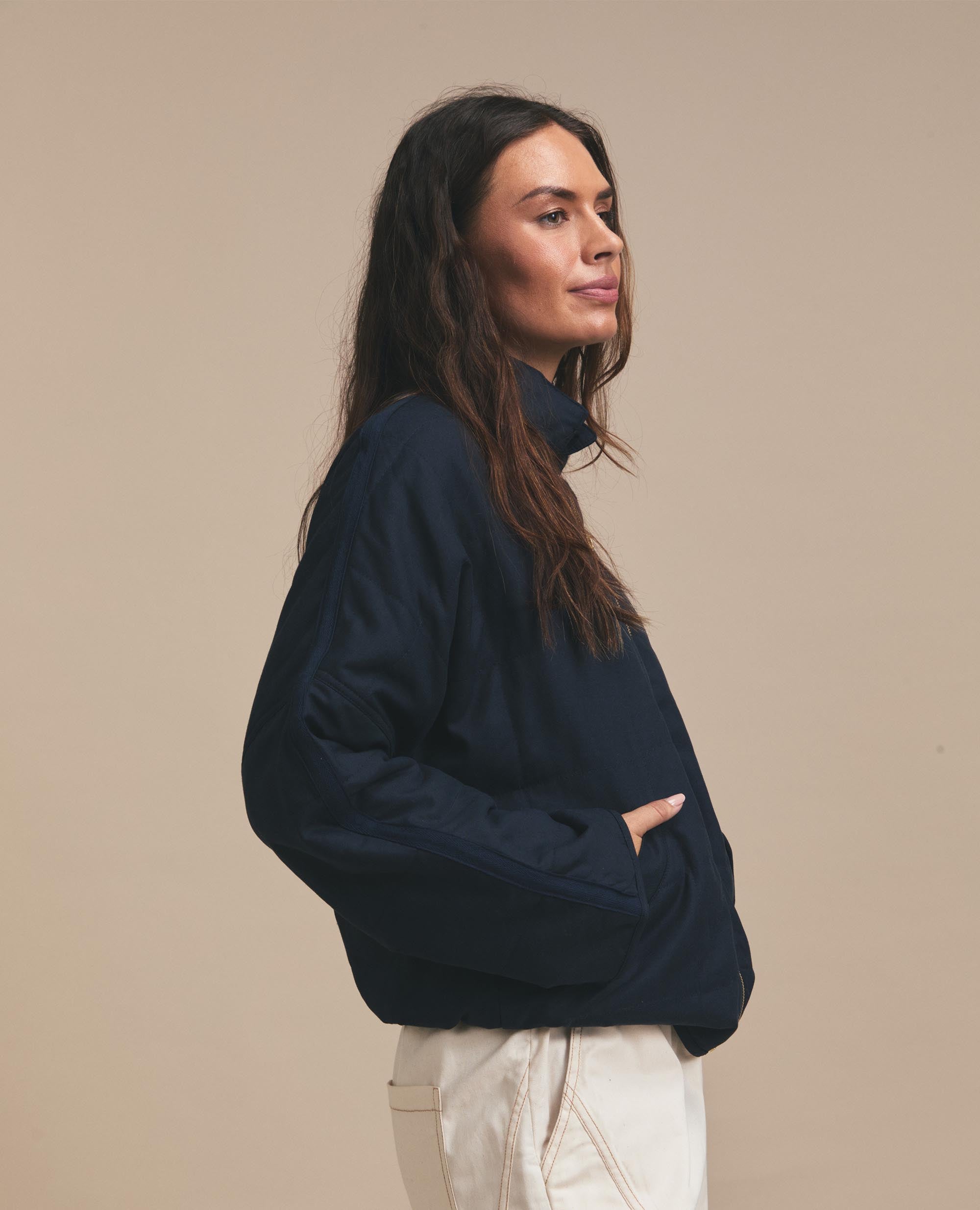 Quilt | Zip Up Jacket | Navy
