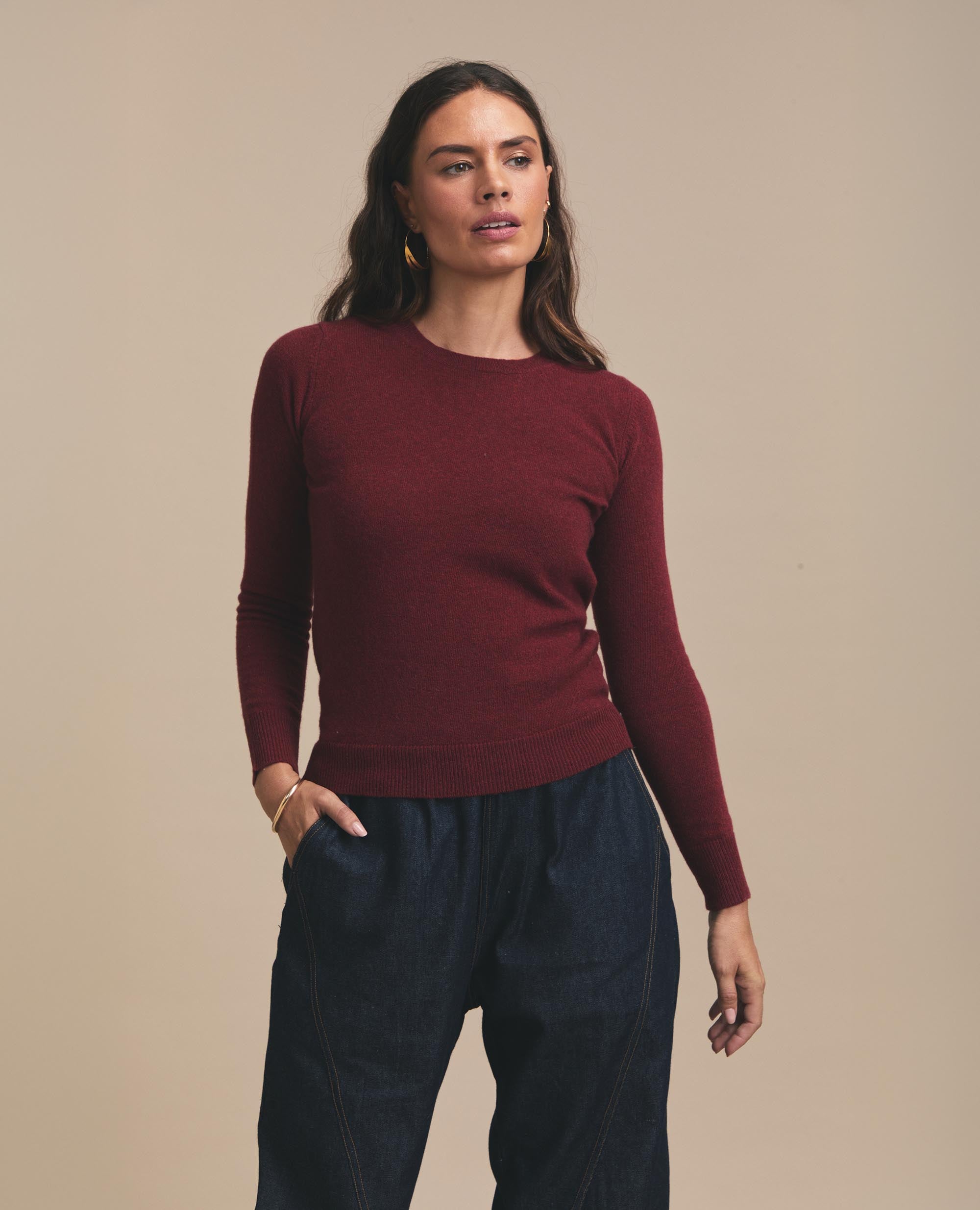 Snug | Crew Neck Jersey | Burgundy