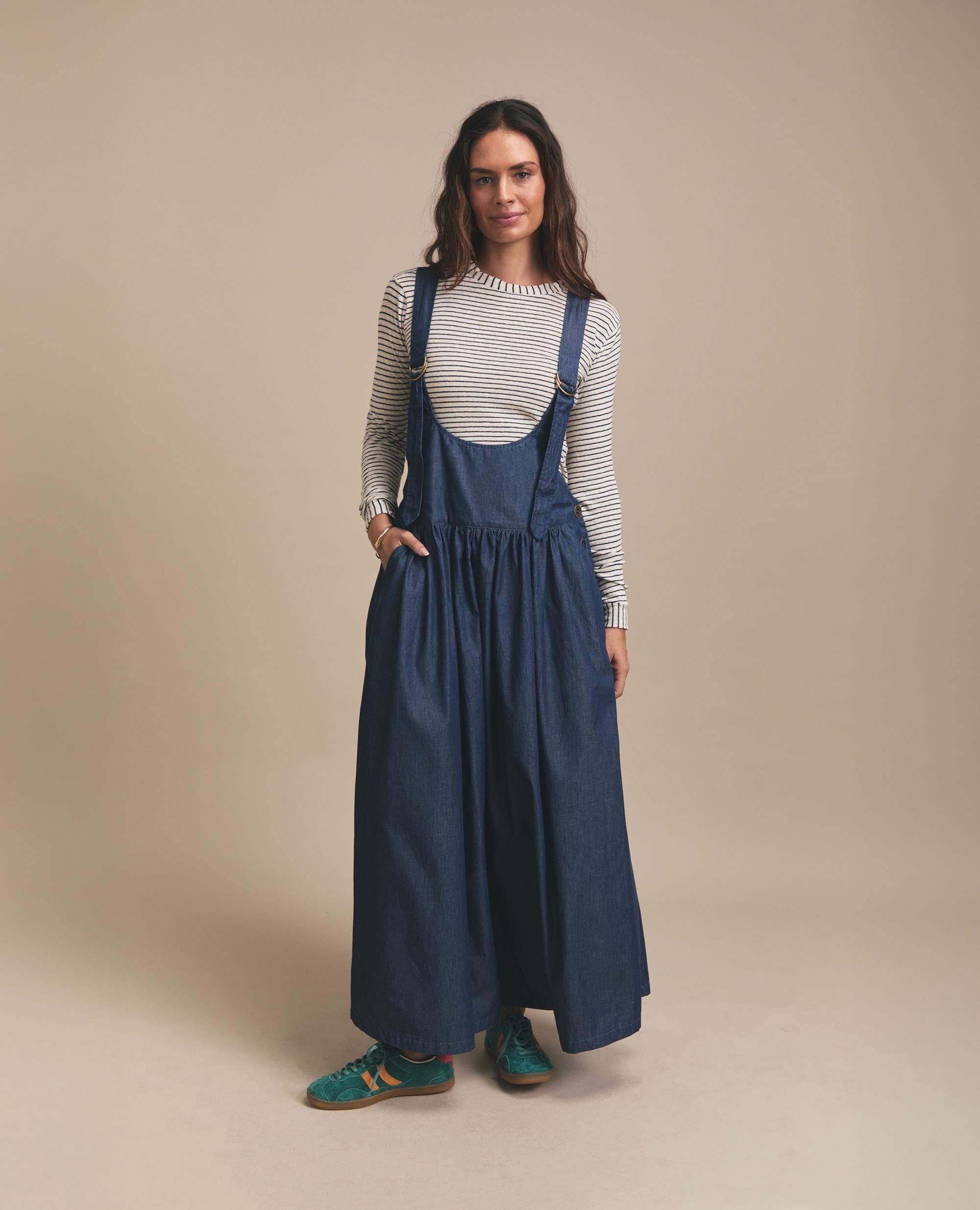 Nieve | Wide Leg Dungaree | Denim