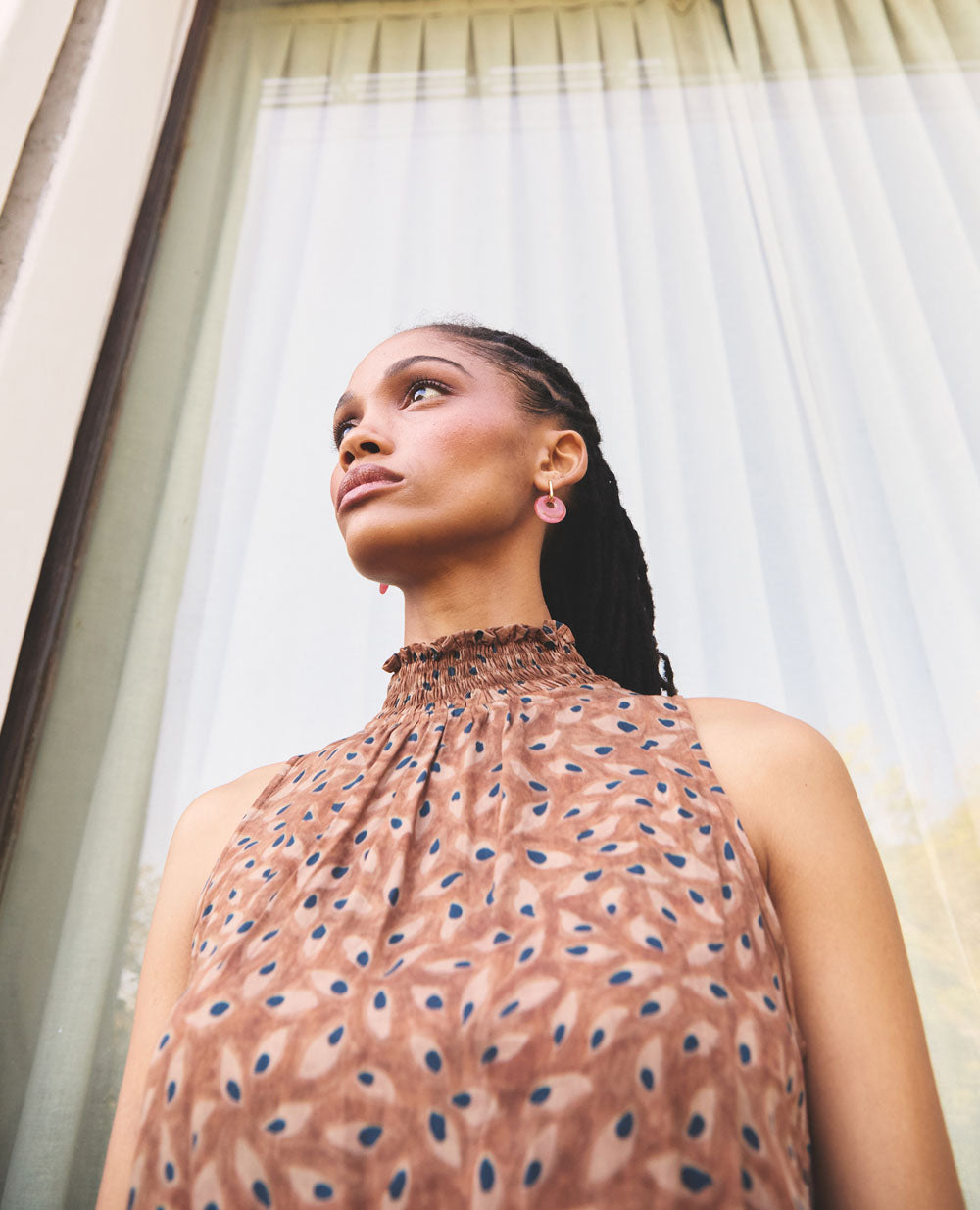 Flora | High Neck Maxi Dress | Desert Eye