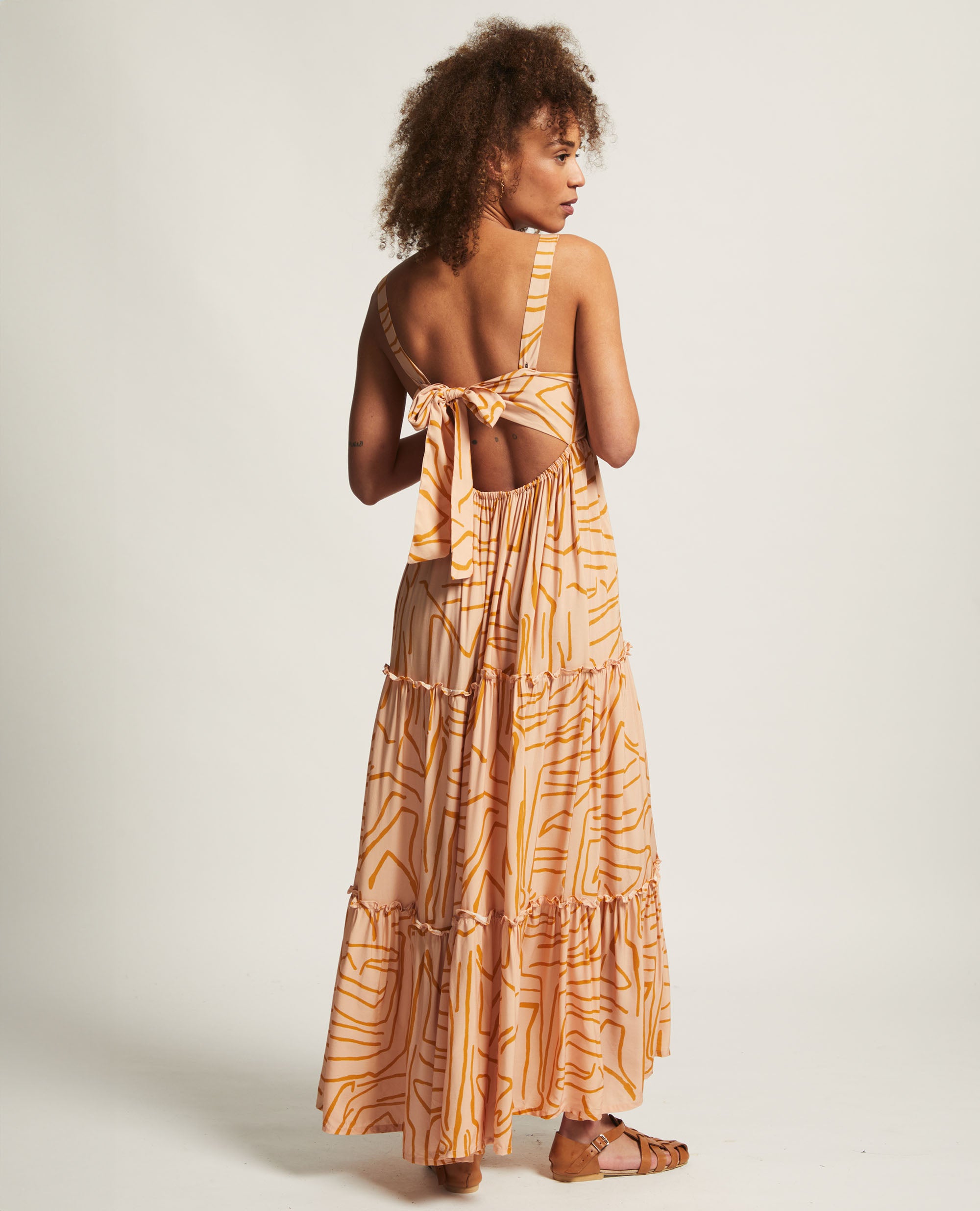 Tiera | Open Back Tiered Maxi Dress