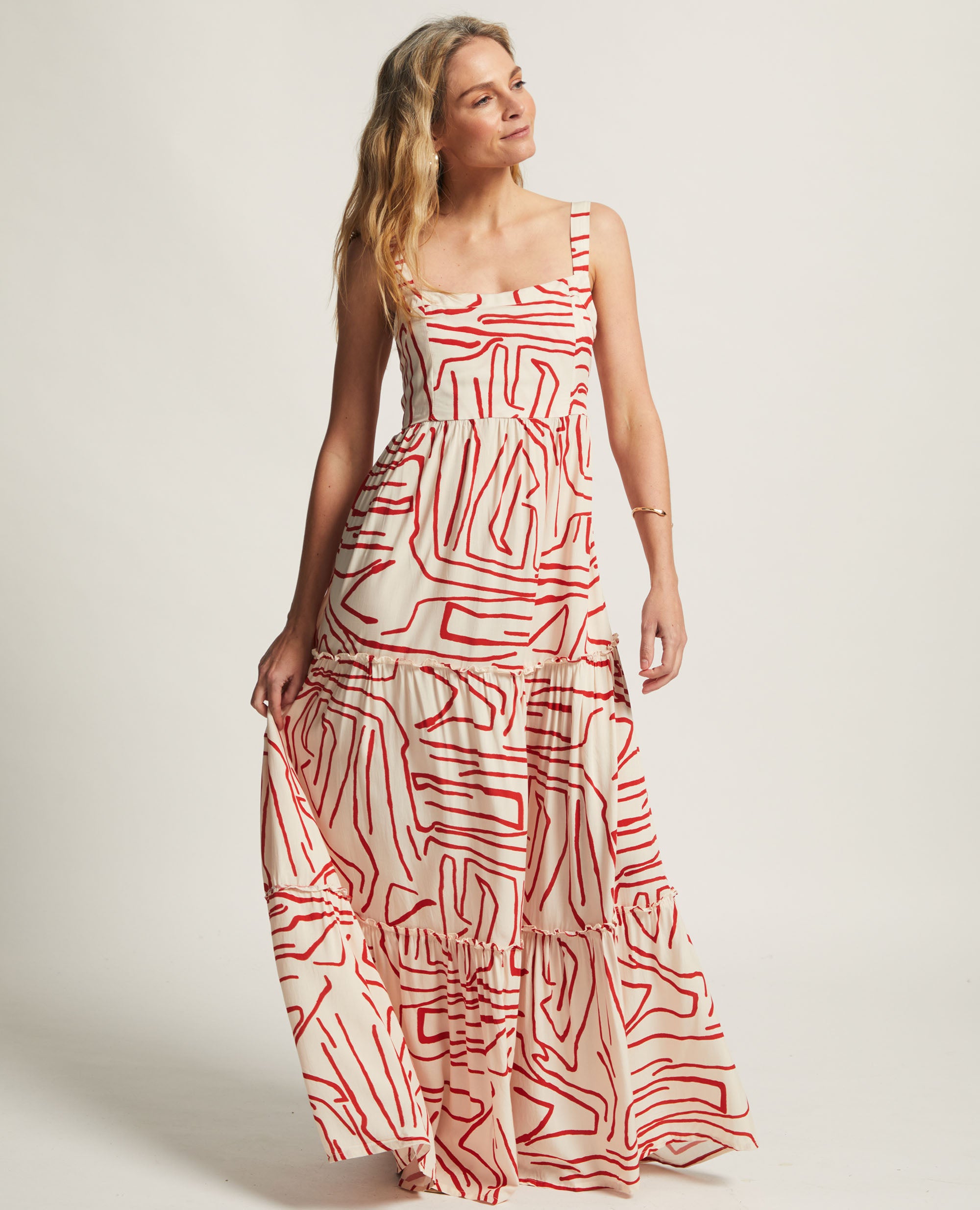 Tiera | Open Back Tiered Maxi Dress