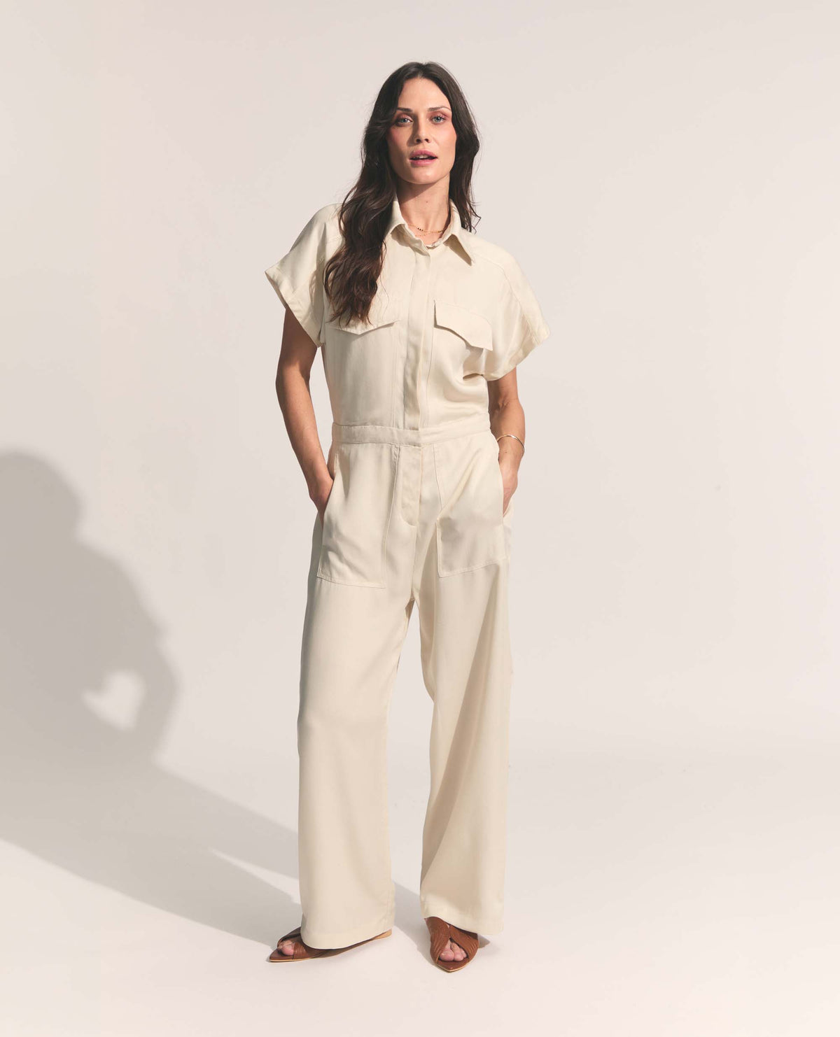 Harlow | Utility Jumpsuit | Ecru