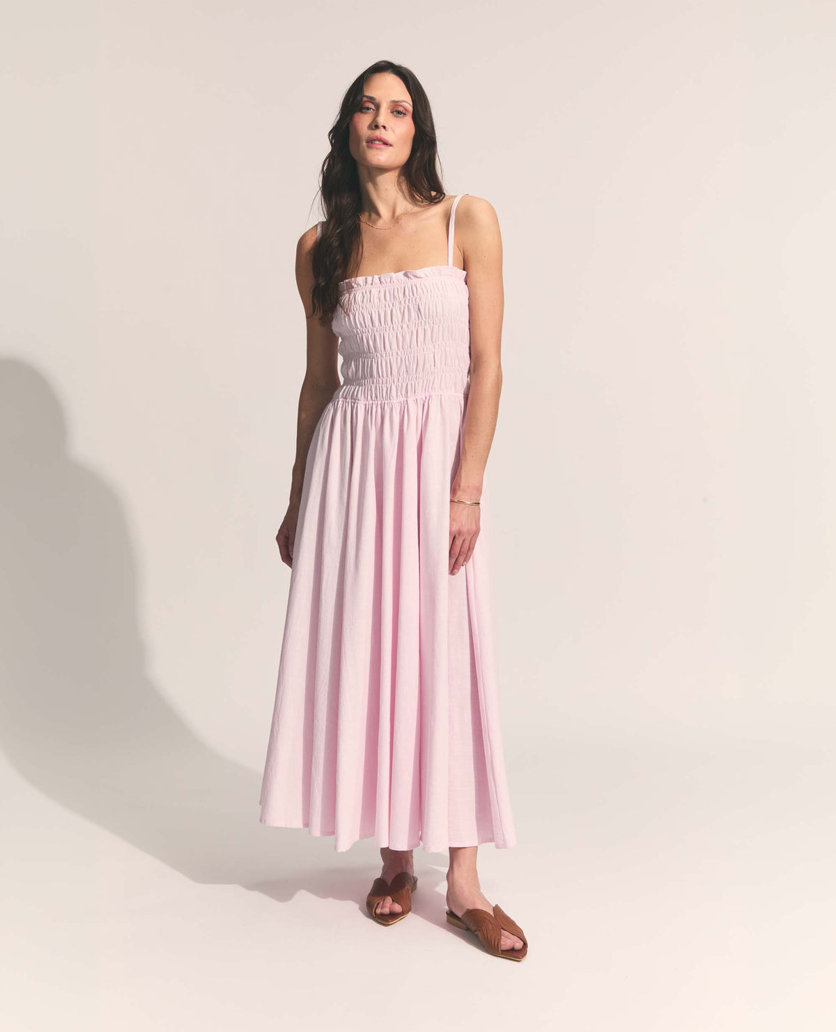 Coco | Paper Bag Frill Maxi Dress | Pink