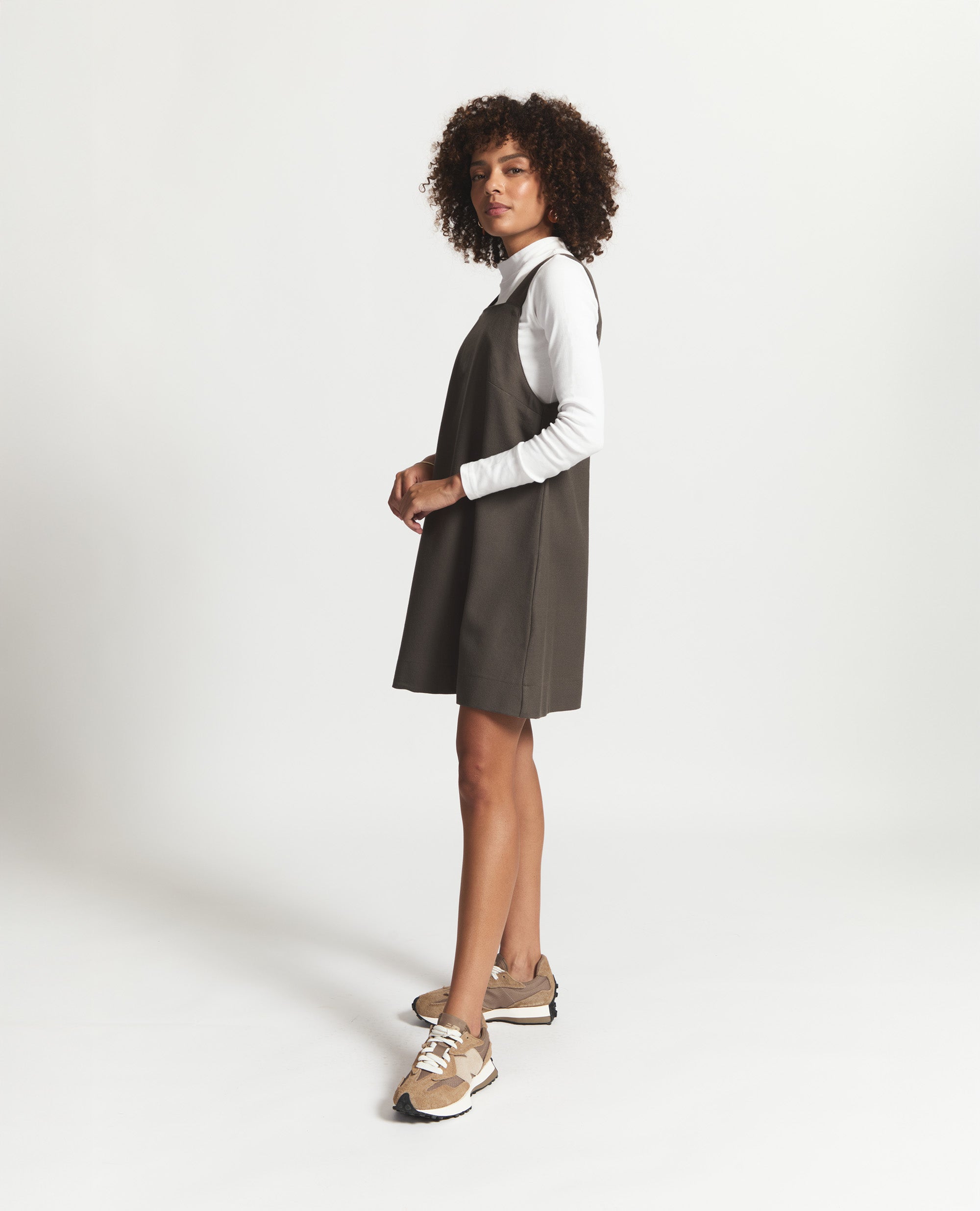 Twiggy | Relaxed Mini Dress | Khaki