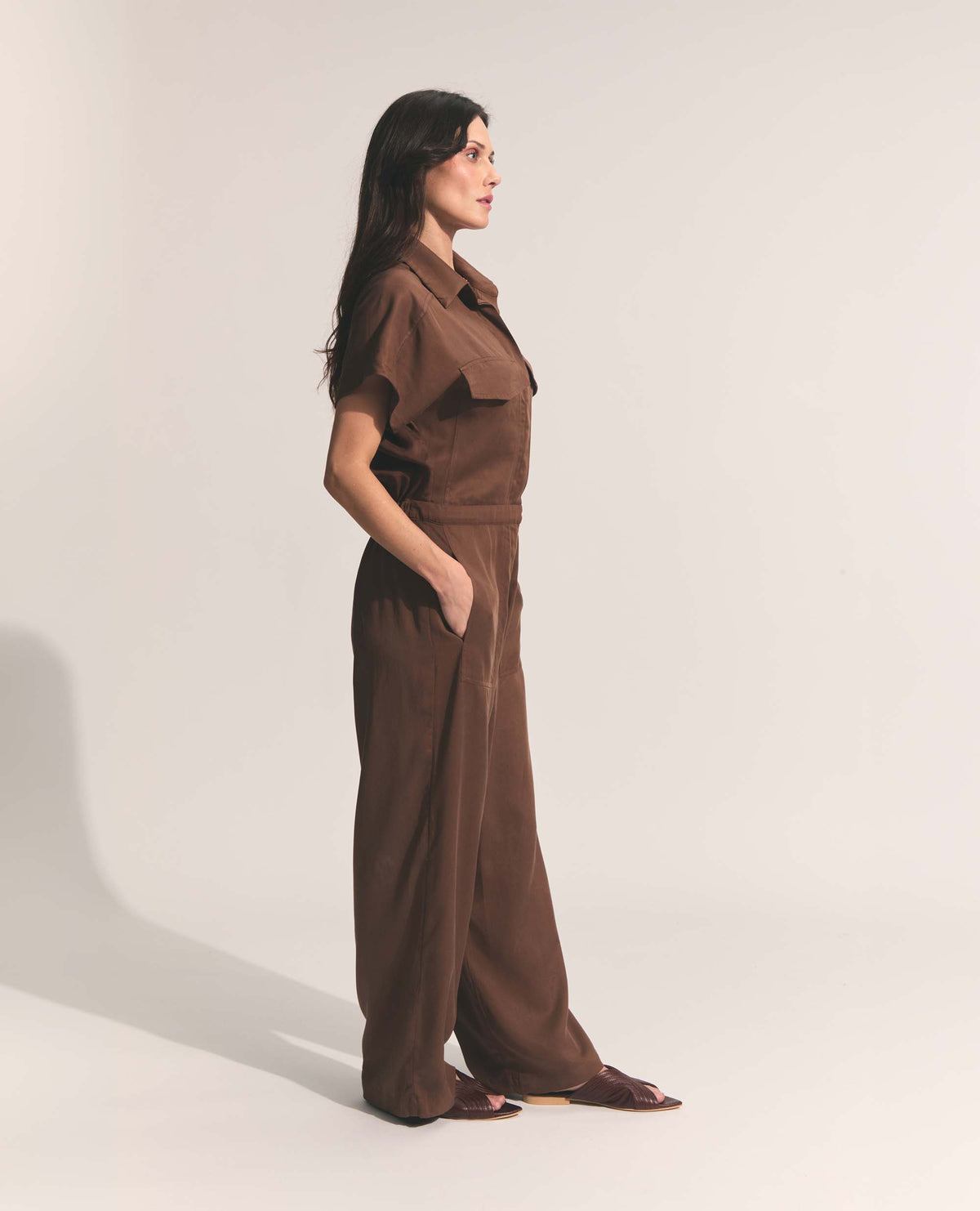 Harlow | Utility Jumpsuit | Chocolate